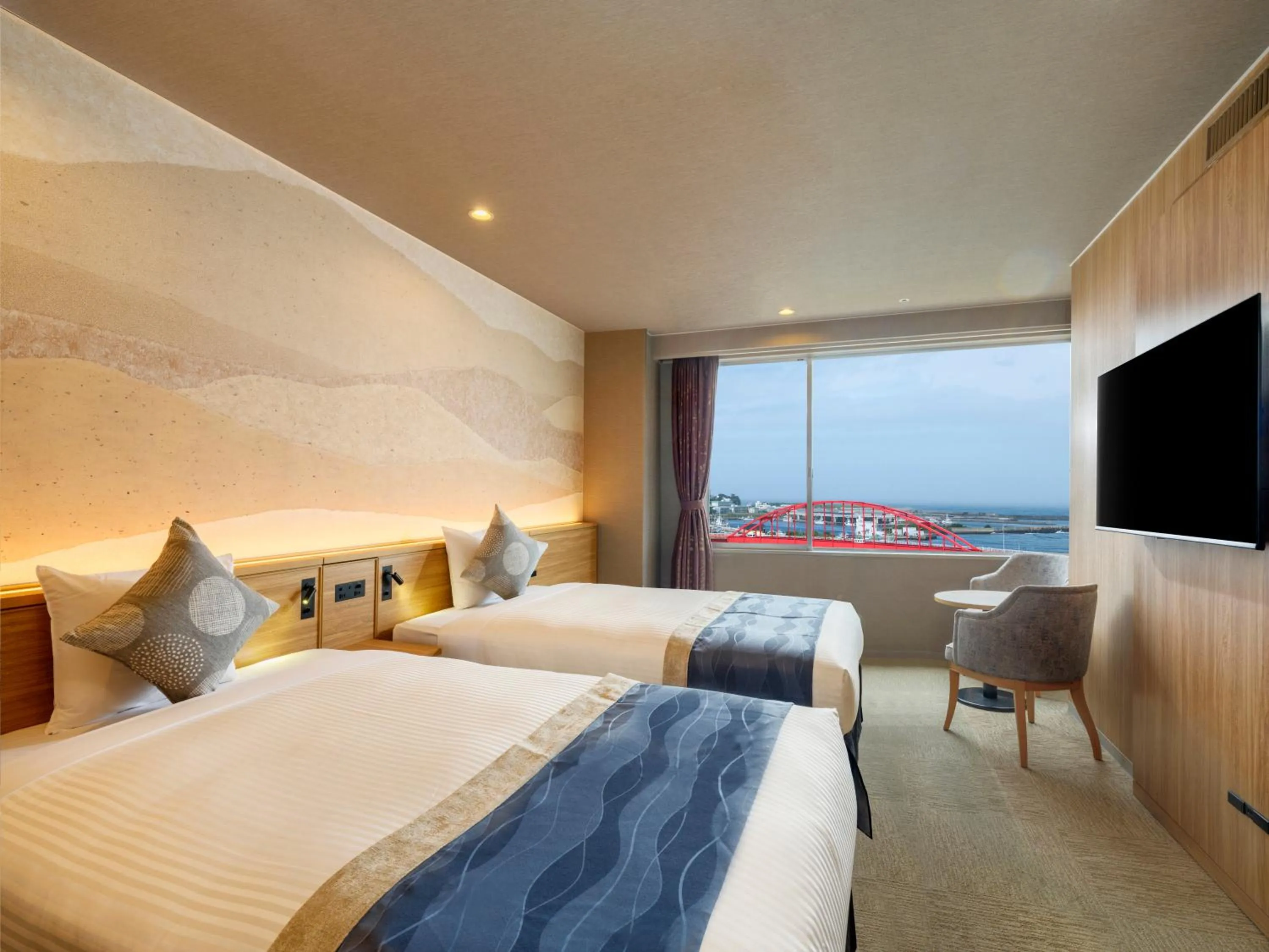 Photo of the whole room, Bed in KAMENOI HOTEL Oarai