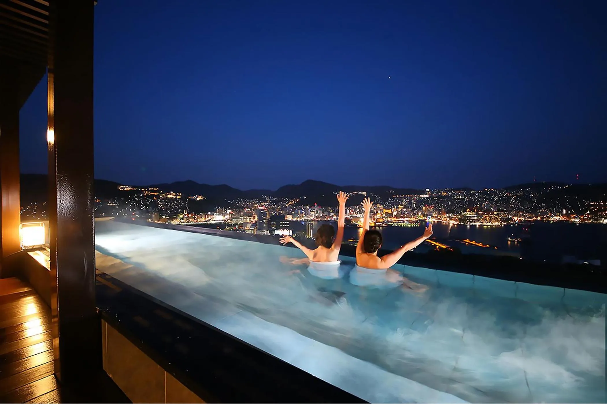 Open Air Bath in Ooedo Onsen Monogatari Nagasaki Hotel Seifu