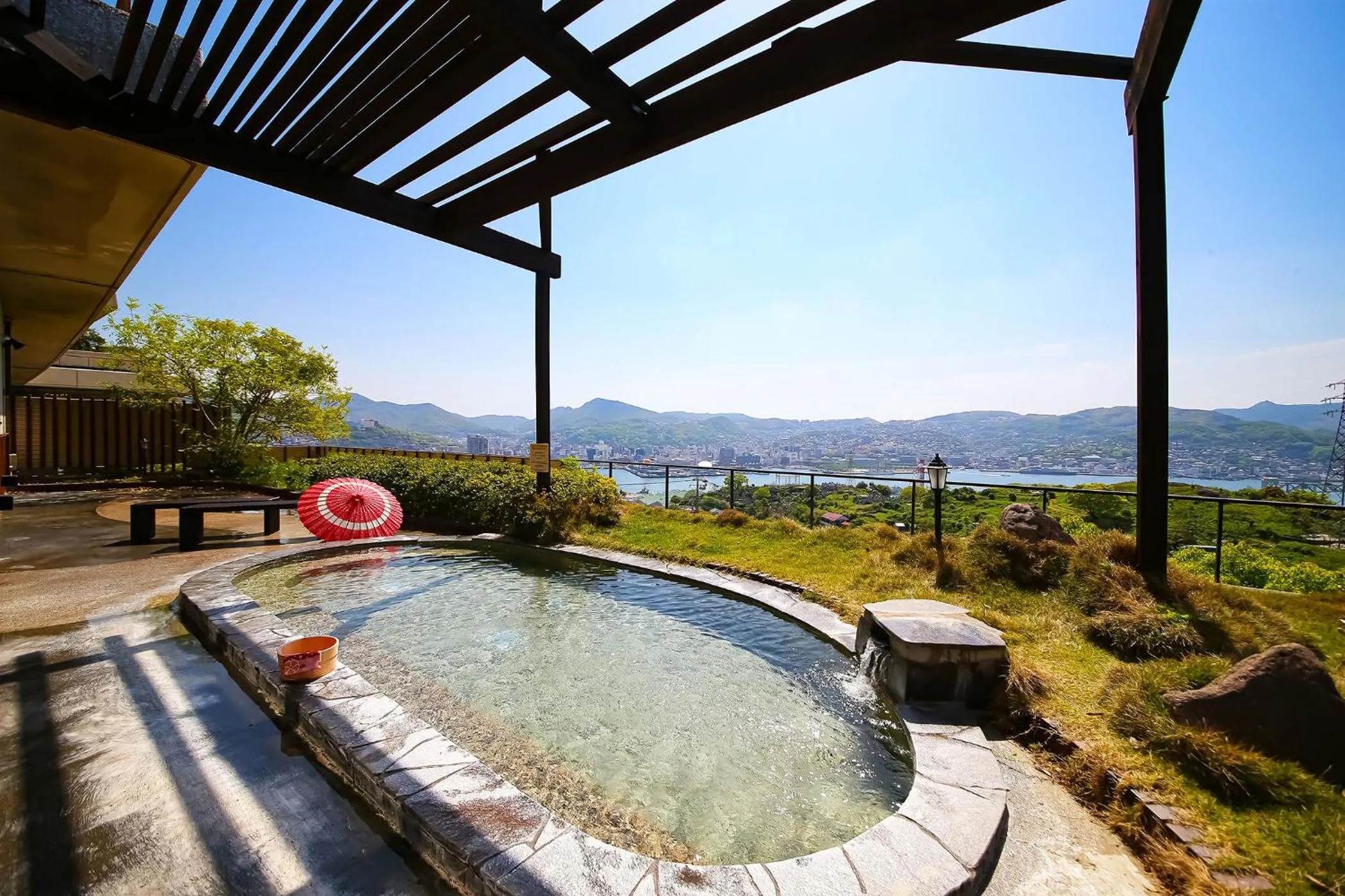 Open Air Bath in Ooedo Onsen Monogatari Nagasaki Hotel Seifu