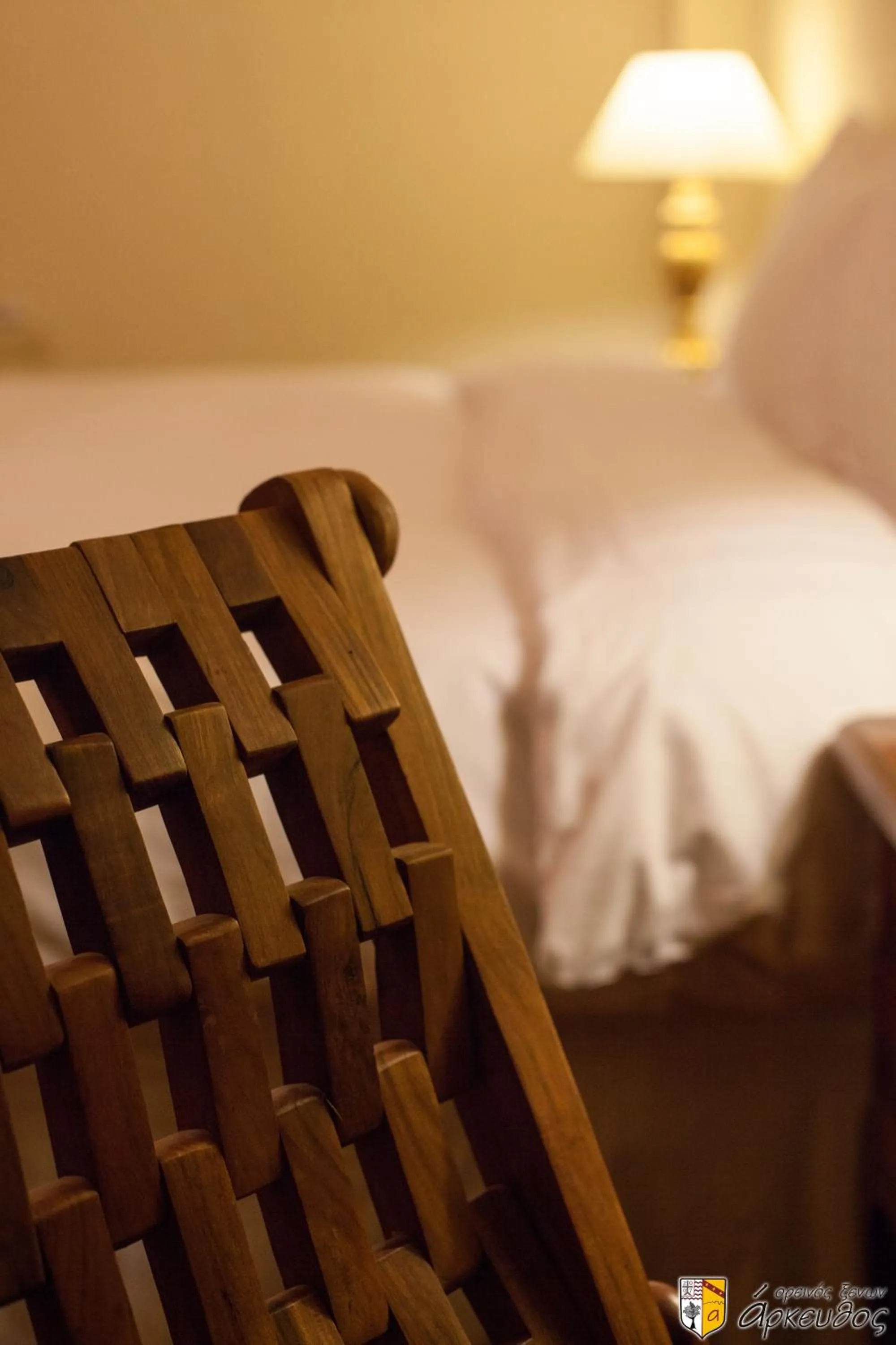 Decorative detail, Bed in Arkefthos Mountain Hotel
