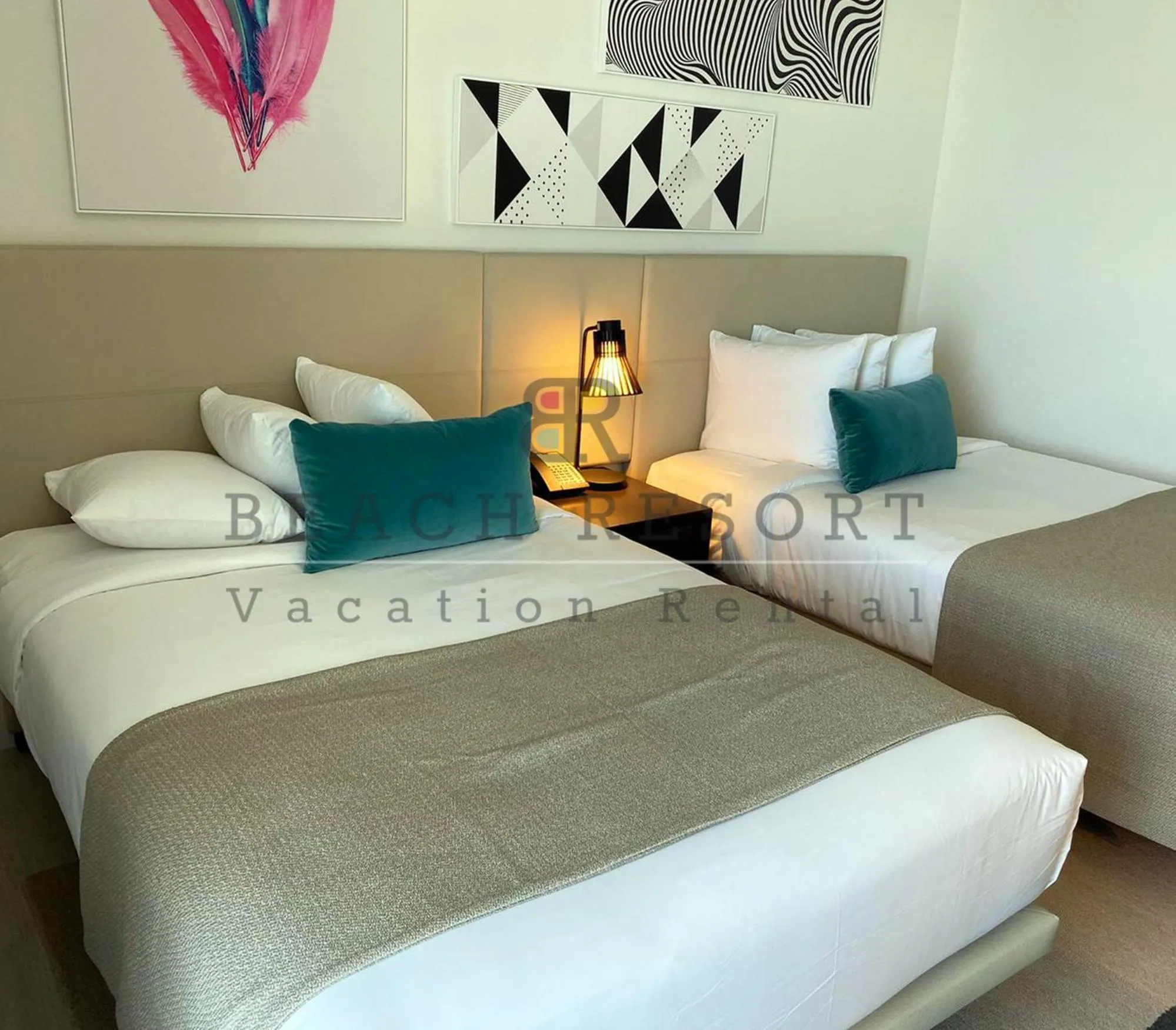 Bed in HYDE Beach House Apartments