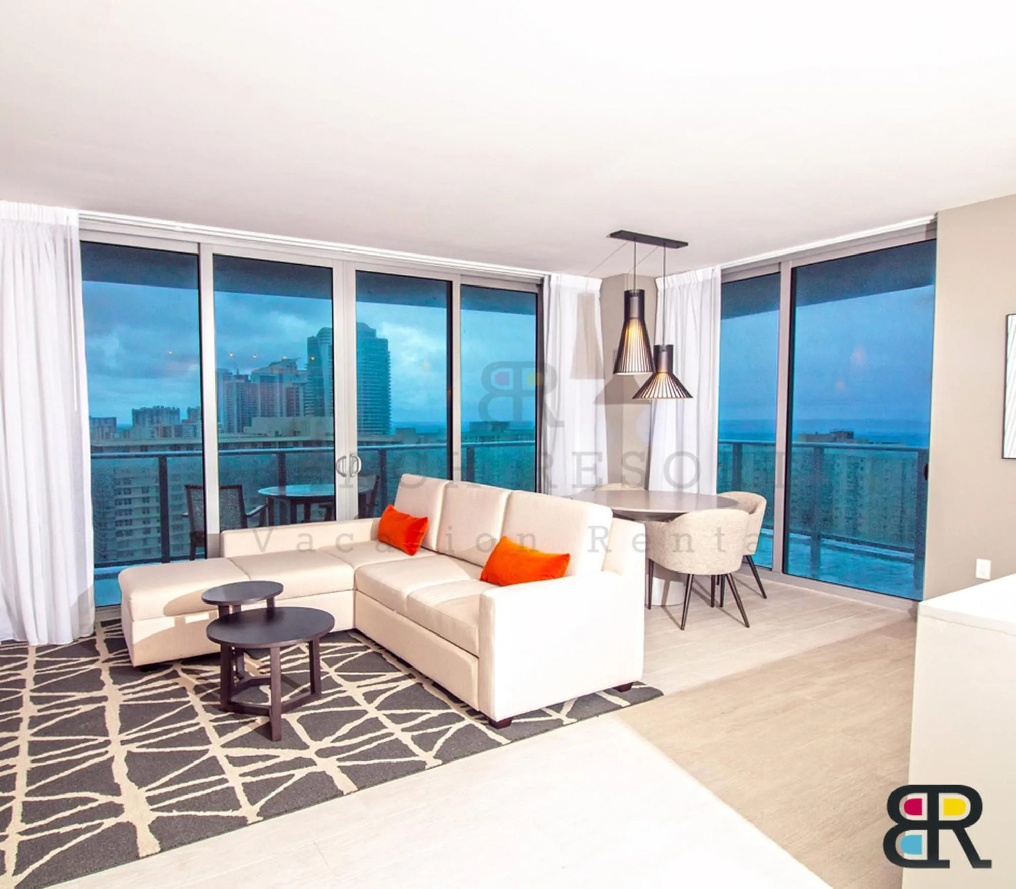 Living room in HYDE Beach House Apartments