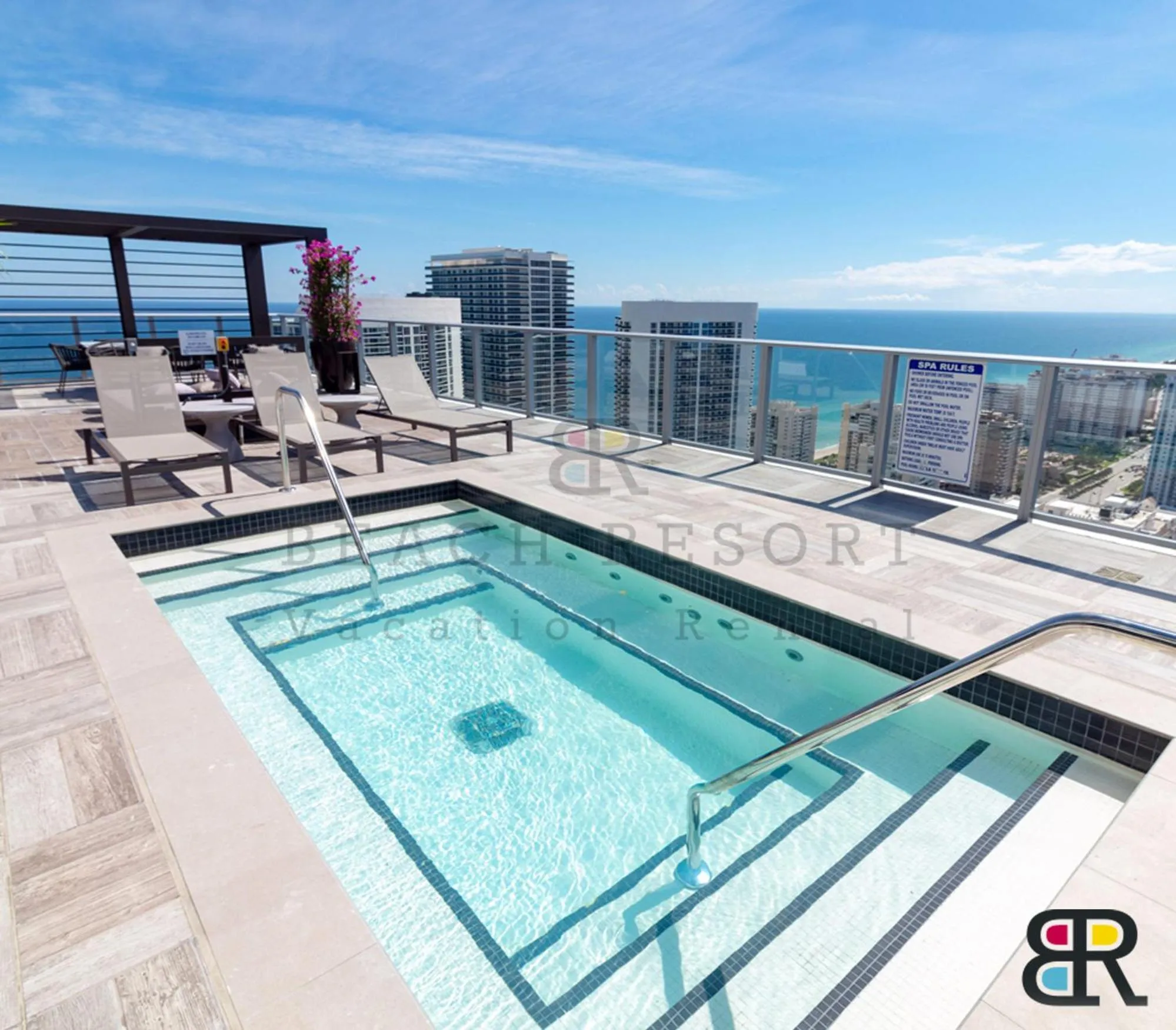 Pool view in HYDE Beach House Apartments