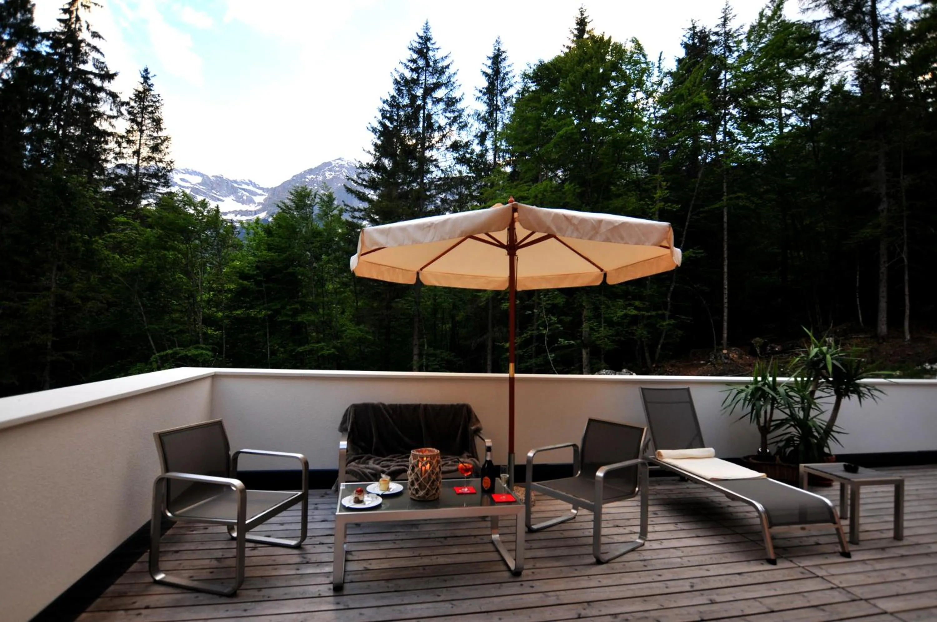 Balcony/Terrace in Chalet Tovel - Mountain Lake