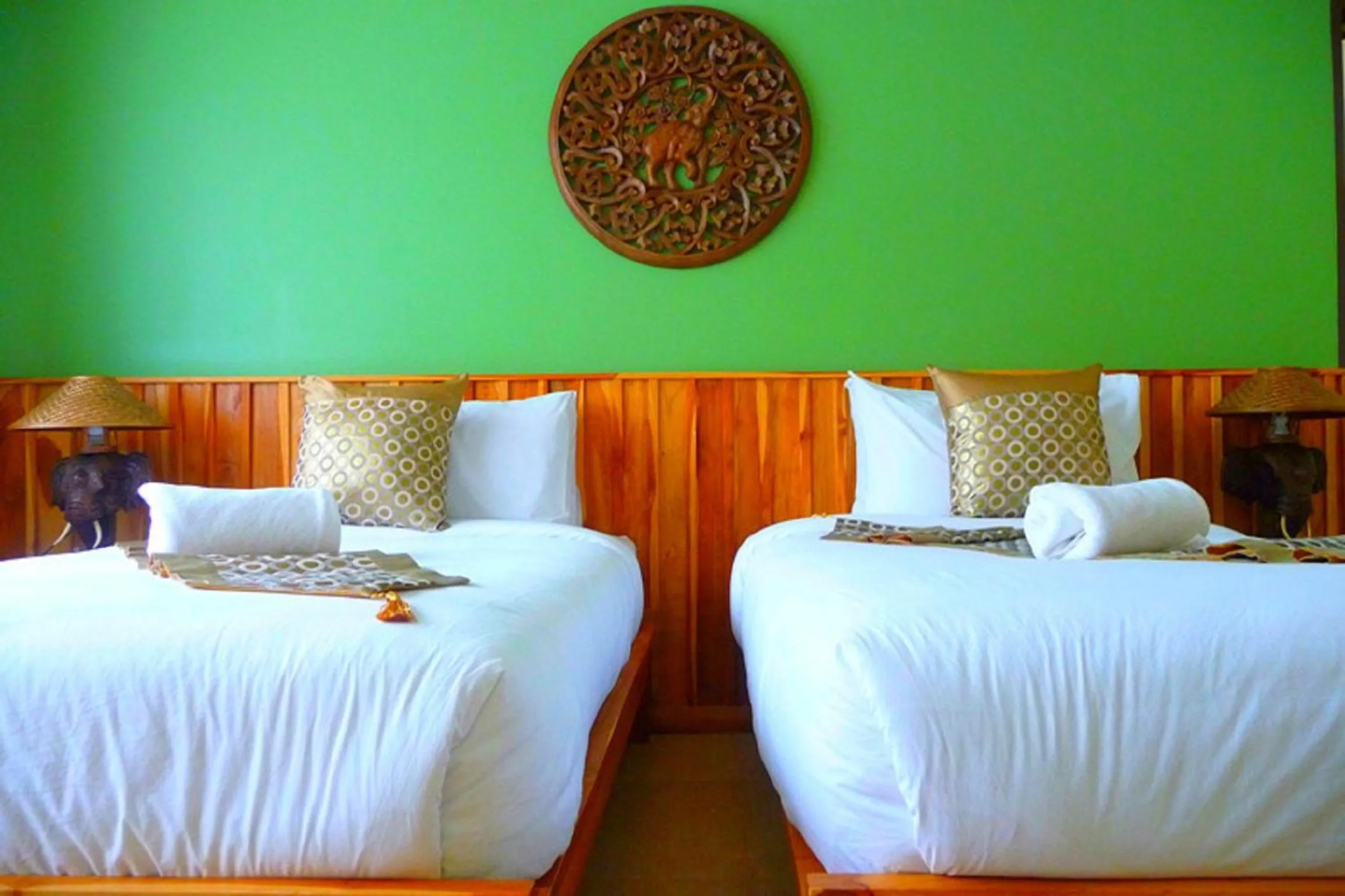 Bed in Good Times Resort Kanchanaburi