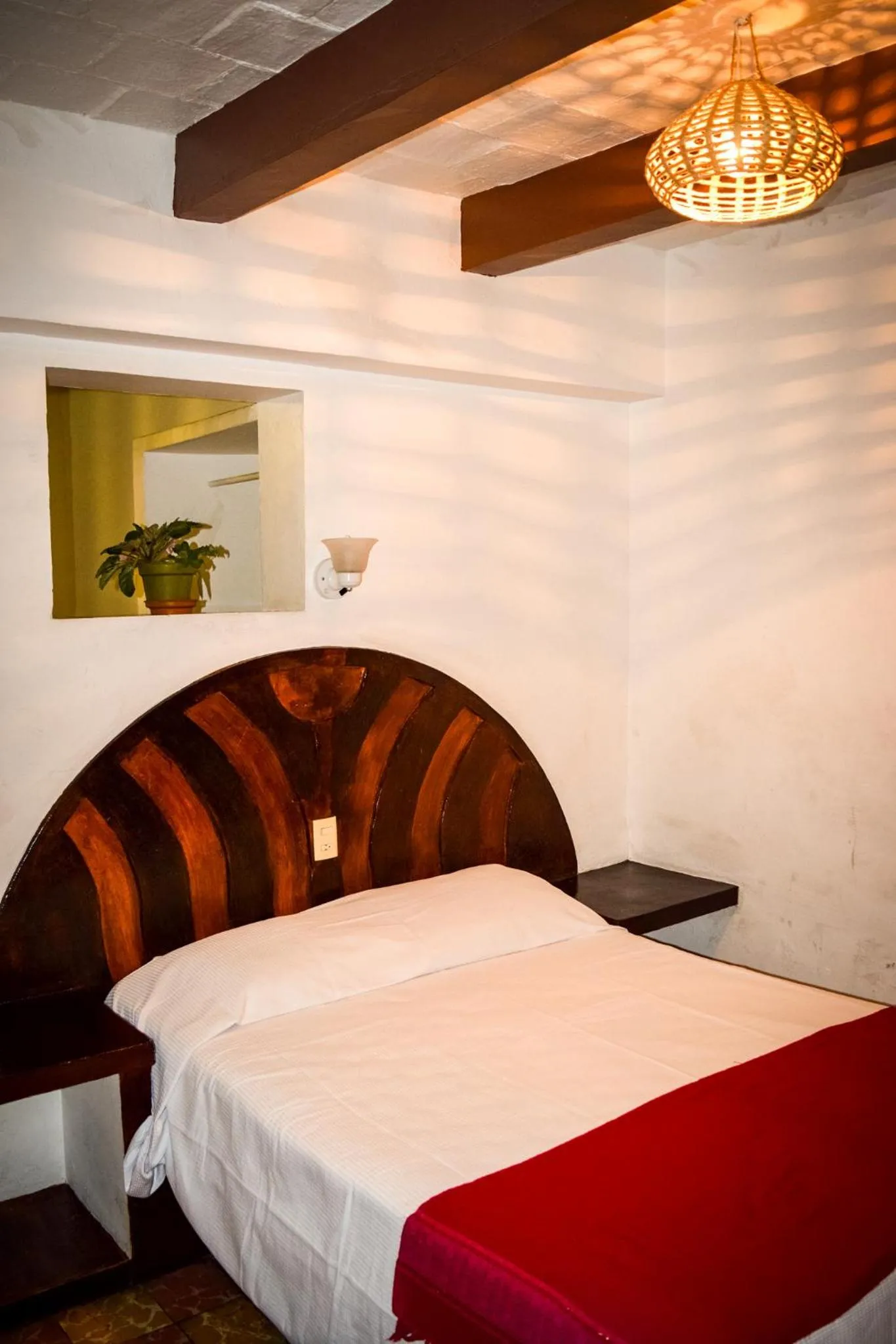 Bed in Hotel Posada Santa Anita