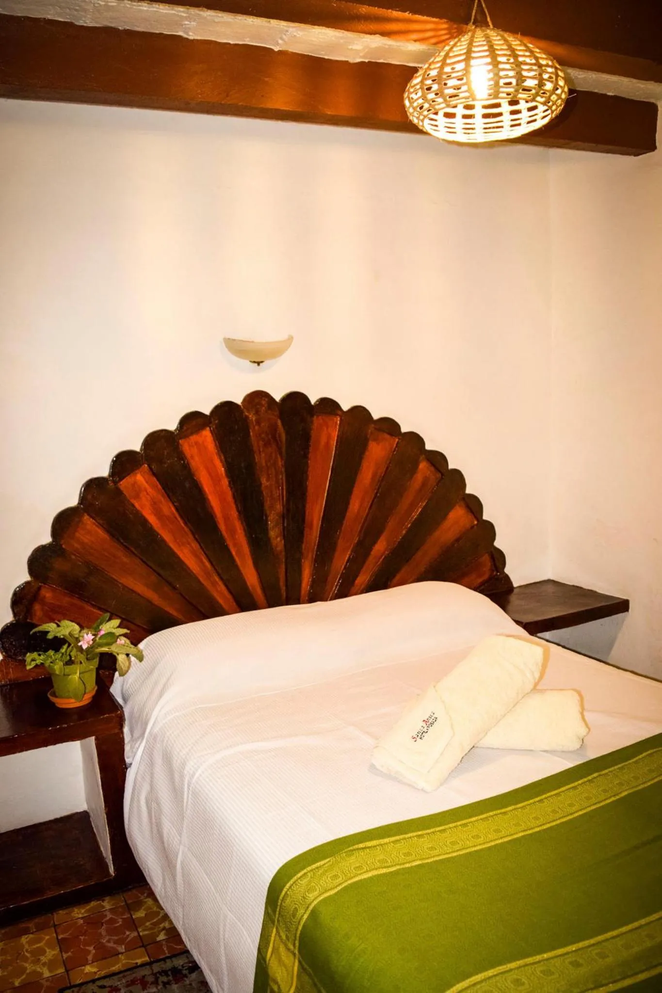 Bed in Hotel Posada Santa Anita
