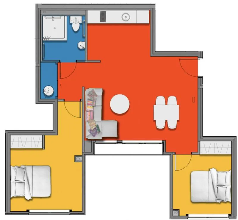 Floor plan in Roomie Apartment Hotel