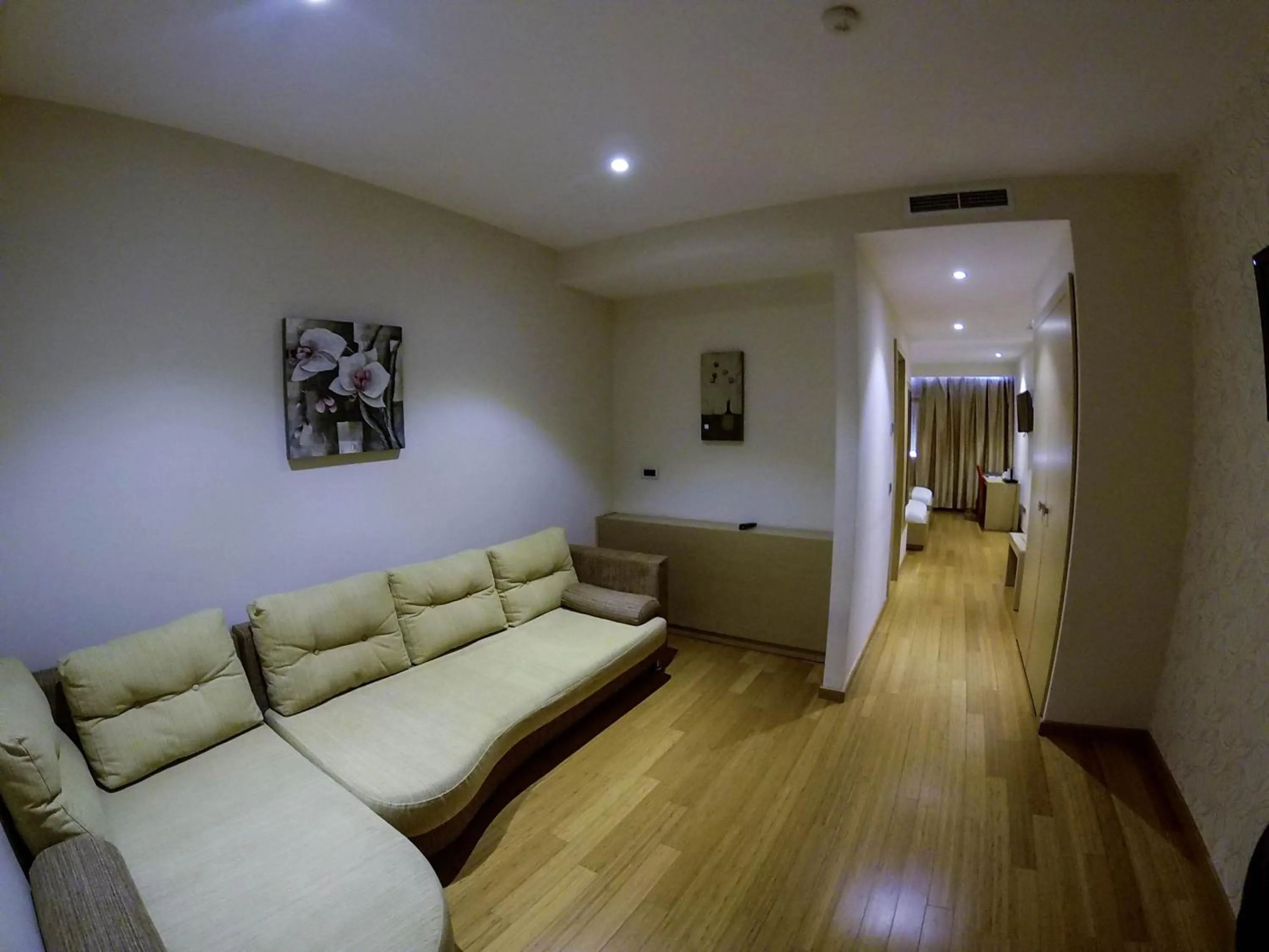 Communal lounge/ TV room in Sky 2 Hotel Tirana