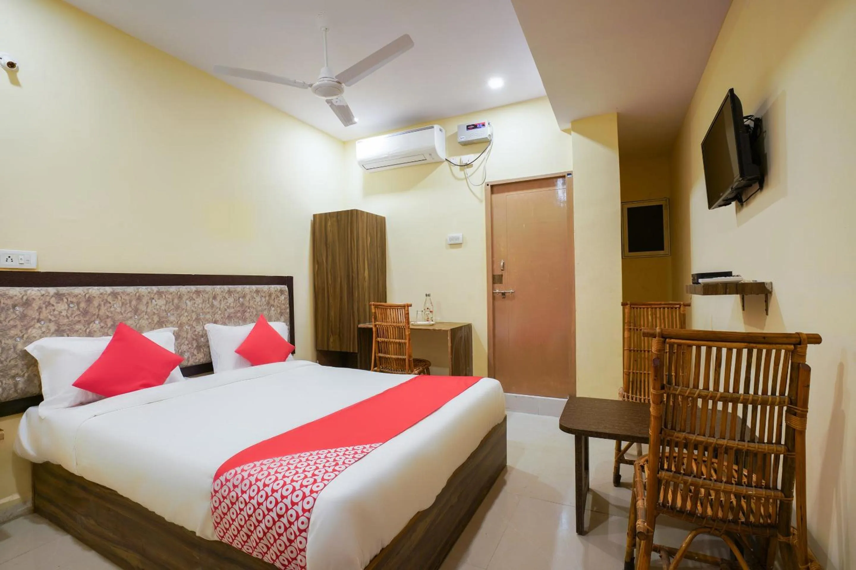 Bedroom, Bed in Hotel O R Square Stay Near LB Nagar Metro