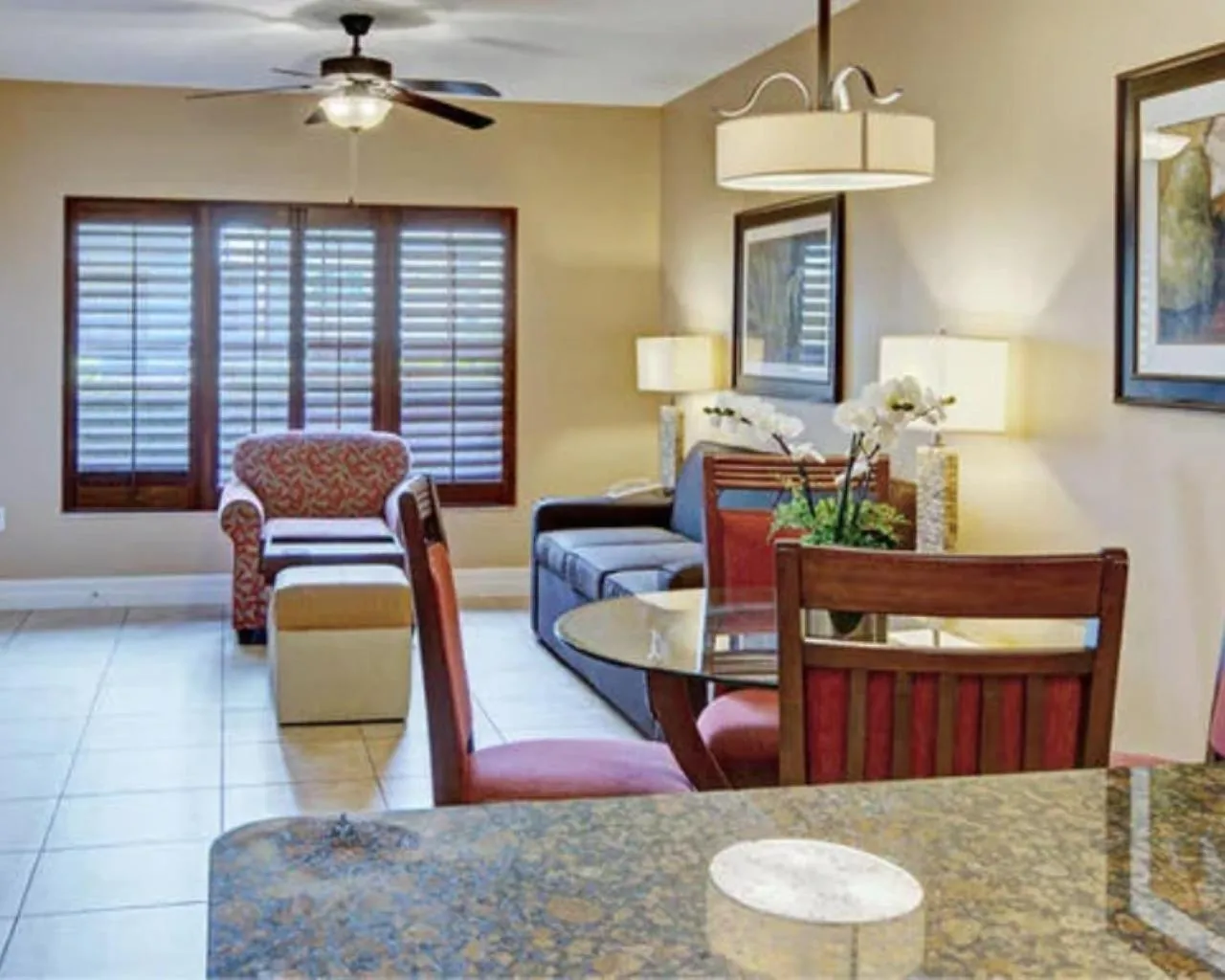 Living room in Summer Bay Orlando by Exploria Resorts