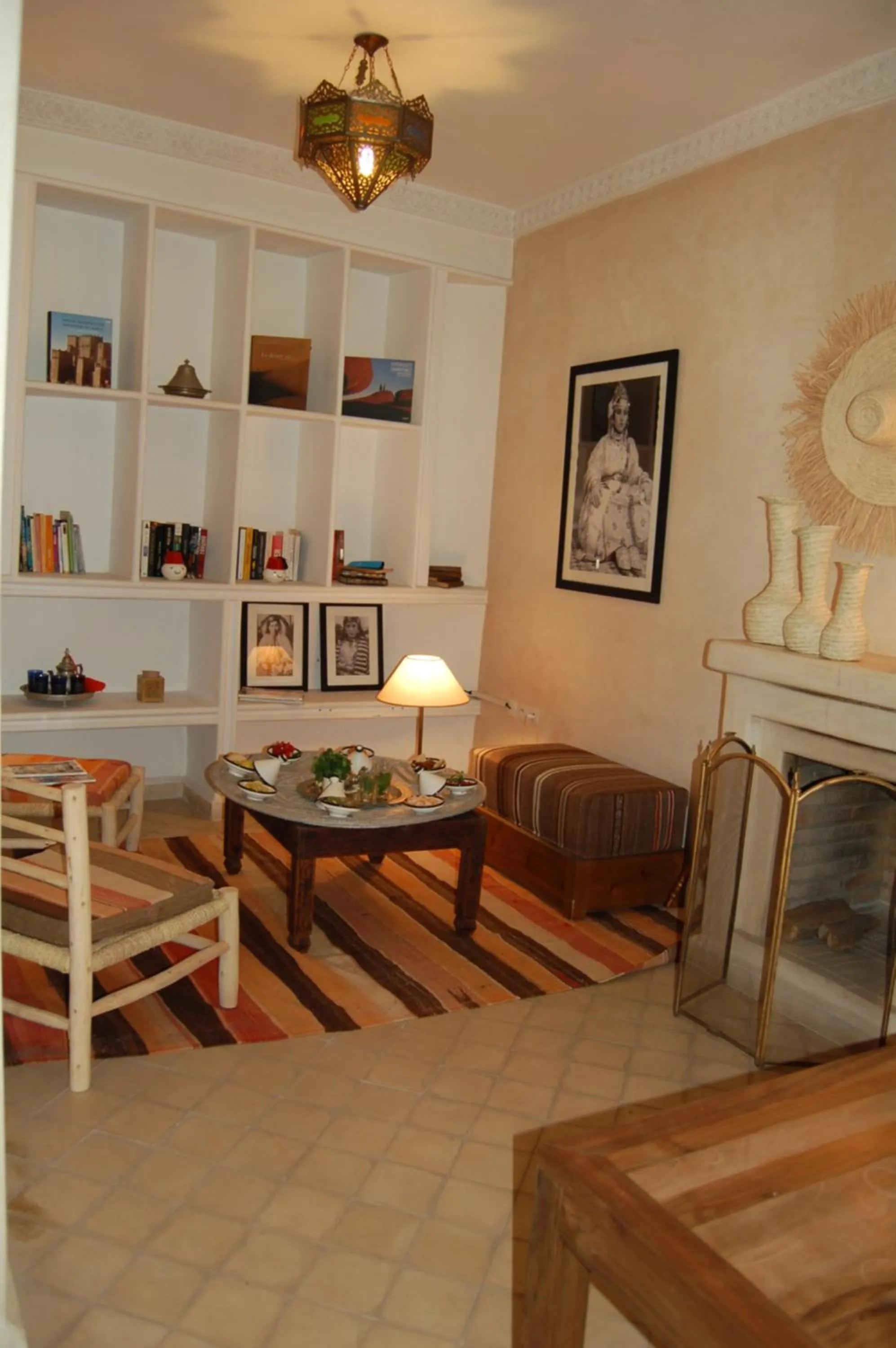 Communal lounge/ TV room in riad mimoune