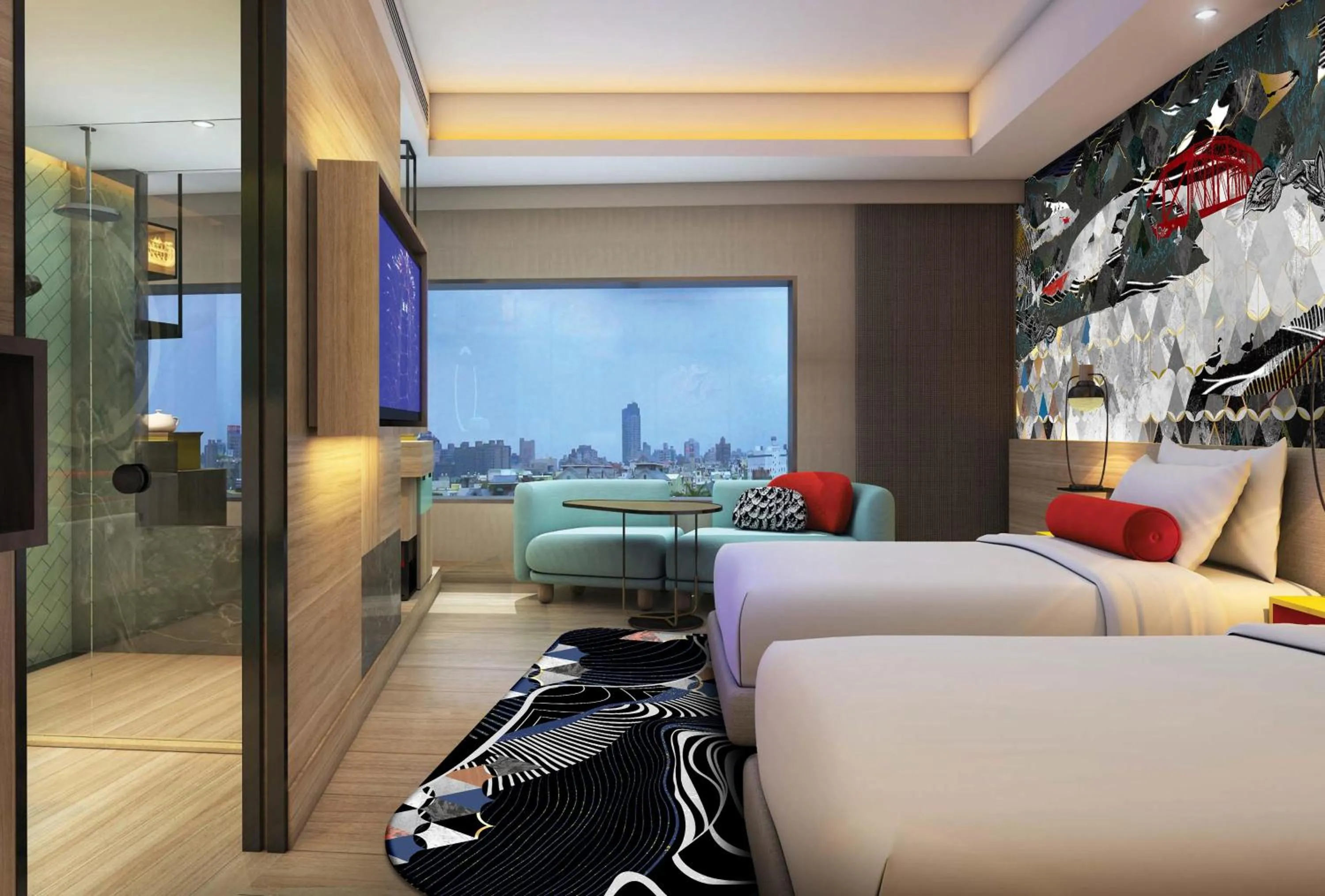 Photo of the whole room, Bed in Hotel Indigo Taipei North by IHG