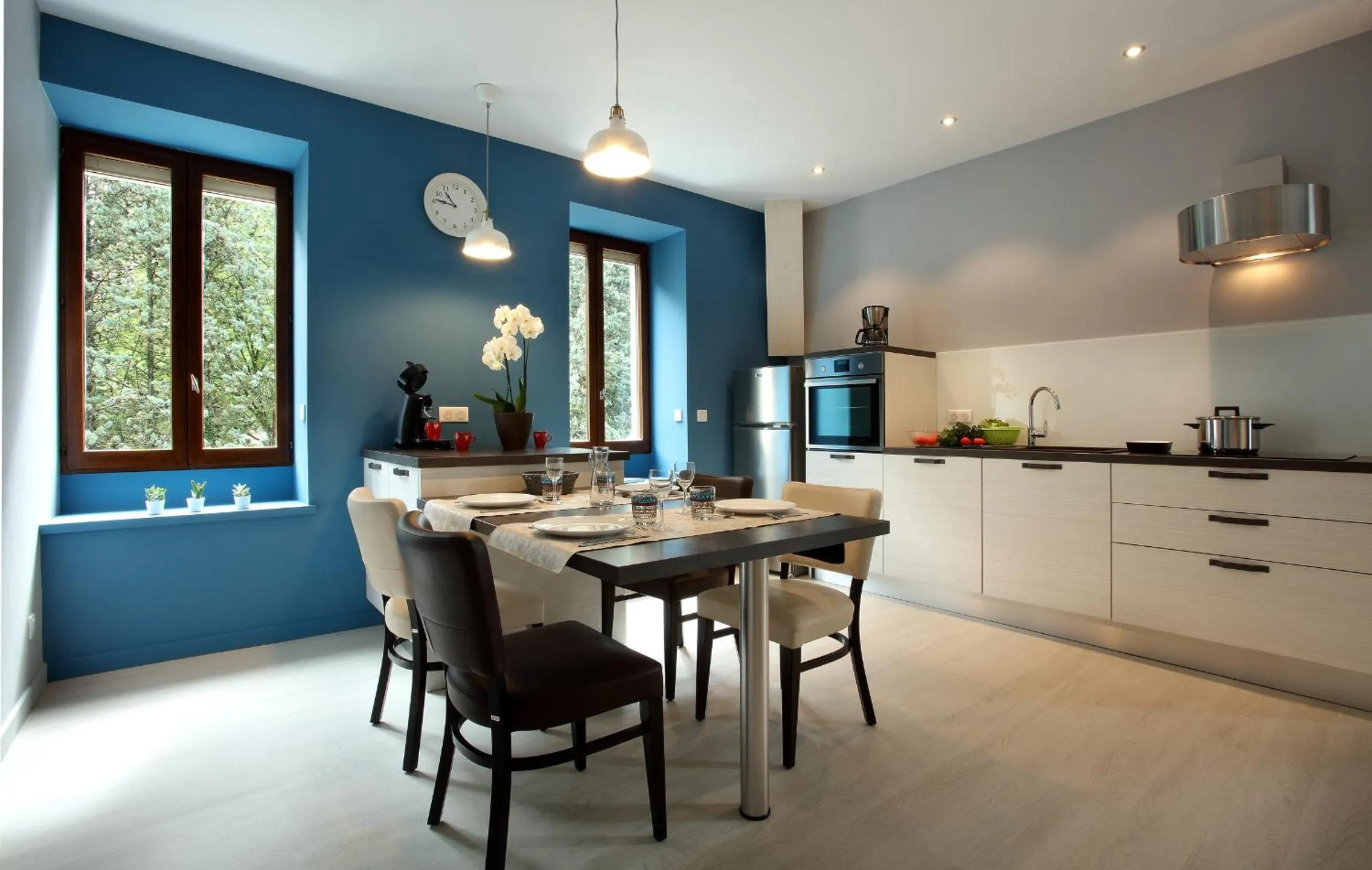 Kitchen or kitchenette in Hotel des Eaux