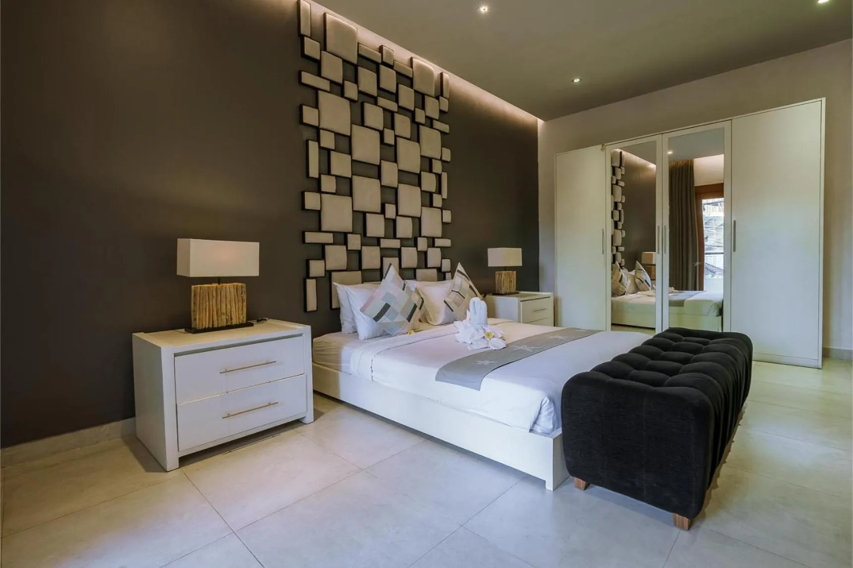 Bed in Villa Orange 3BR Seminyak by Exotic Bali Properties