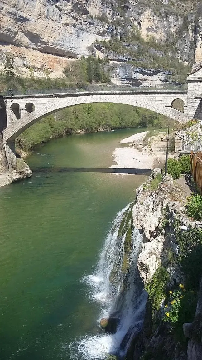 River view in Logis Hôtel restaurant Auberge de la Cascade