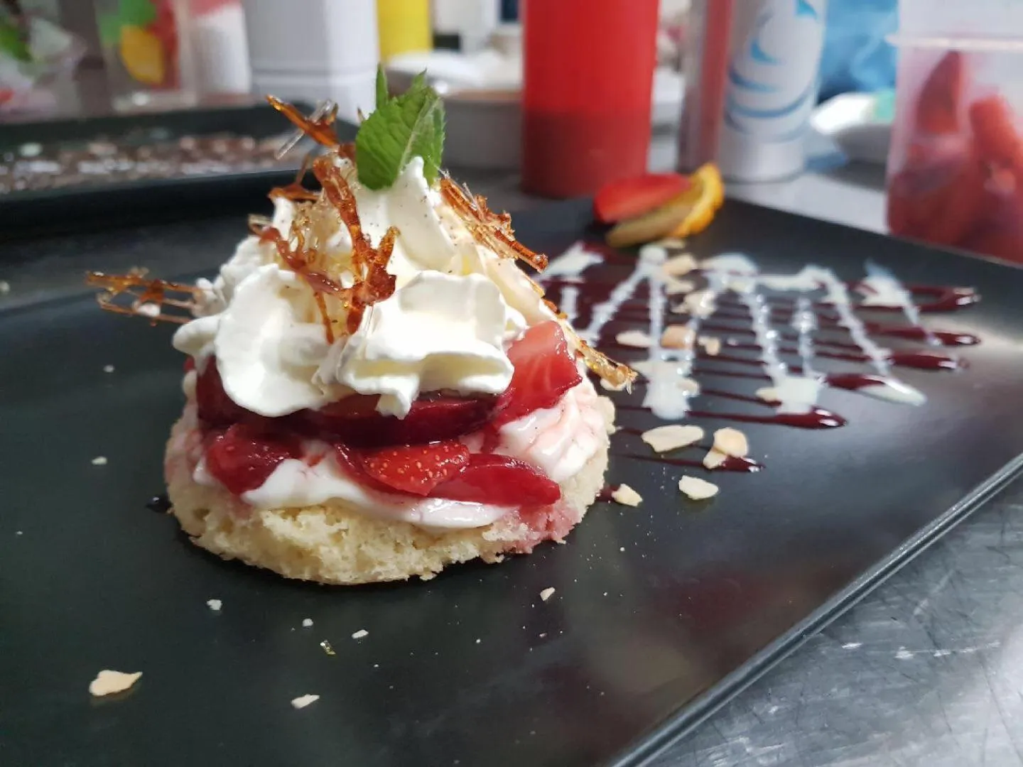 Food close-up in Logis Hôtel restaurant Auberge de la Cascade