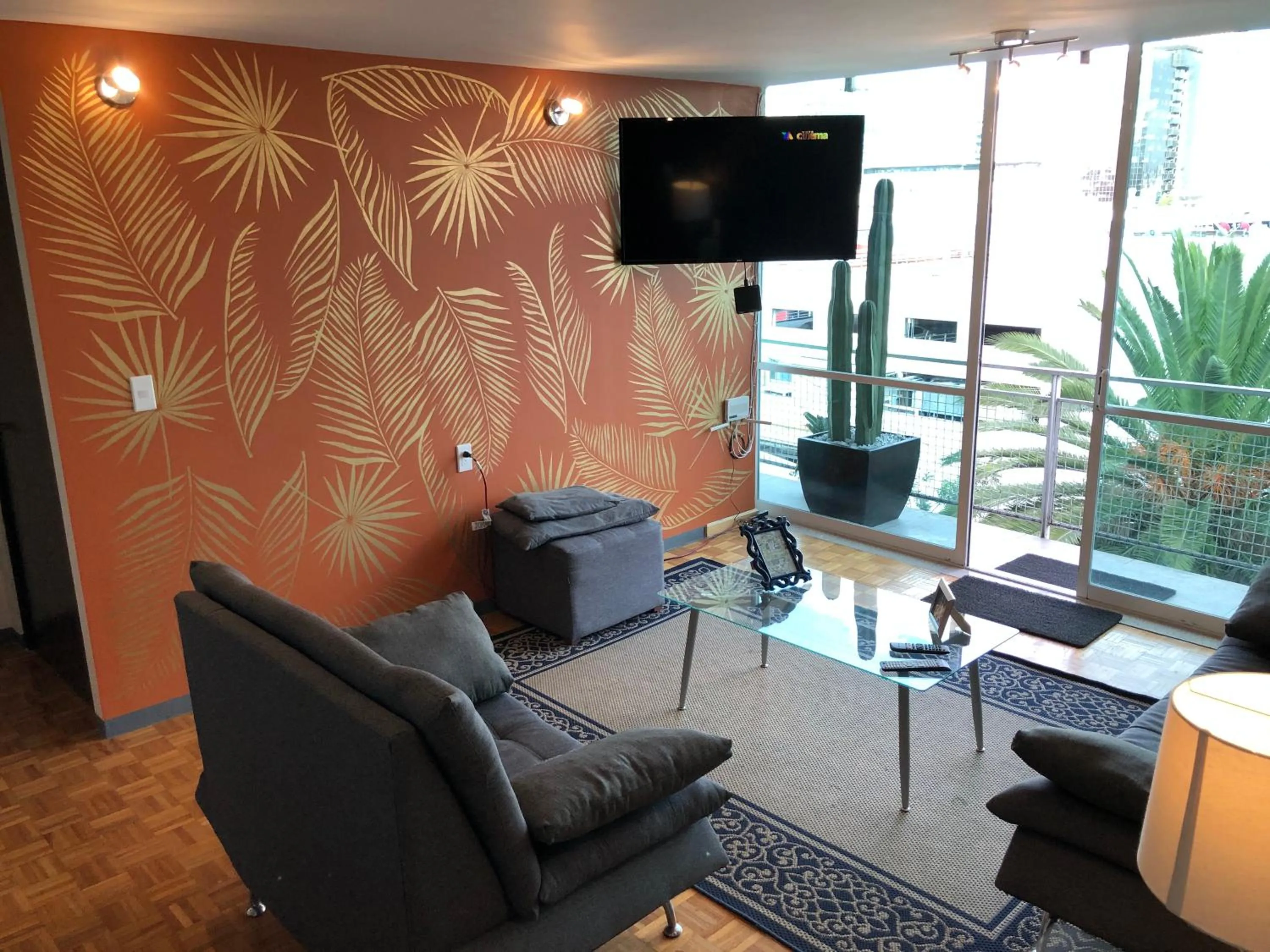 Communal lounge/ TV room in Caravansaro Vazquez de Mella 347 Polanco