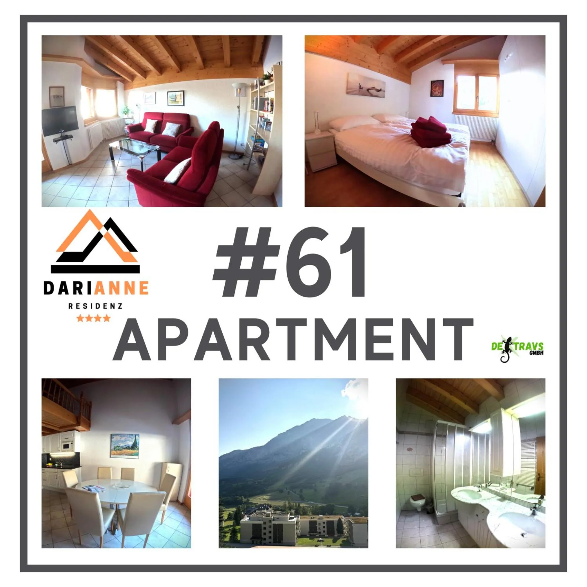 Two-Bedroom Apartment with View in Residenz Darianne Leukerbad