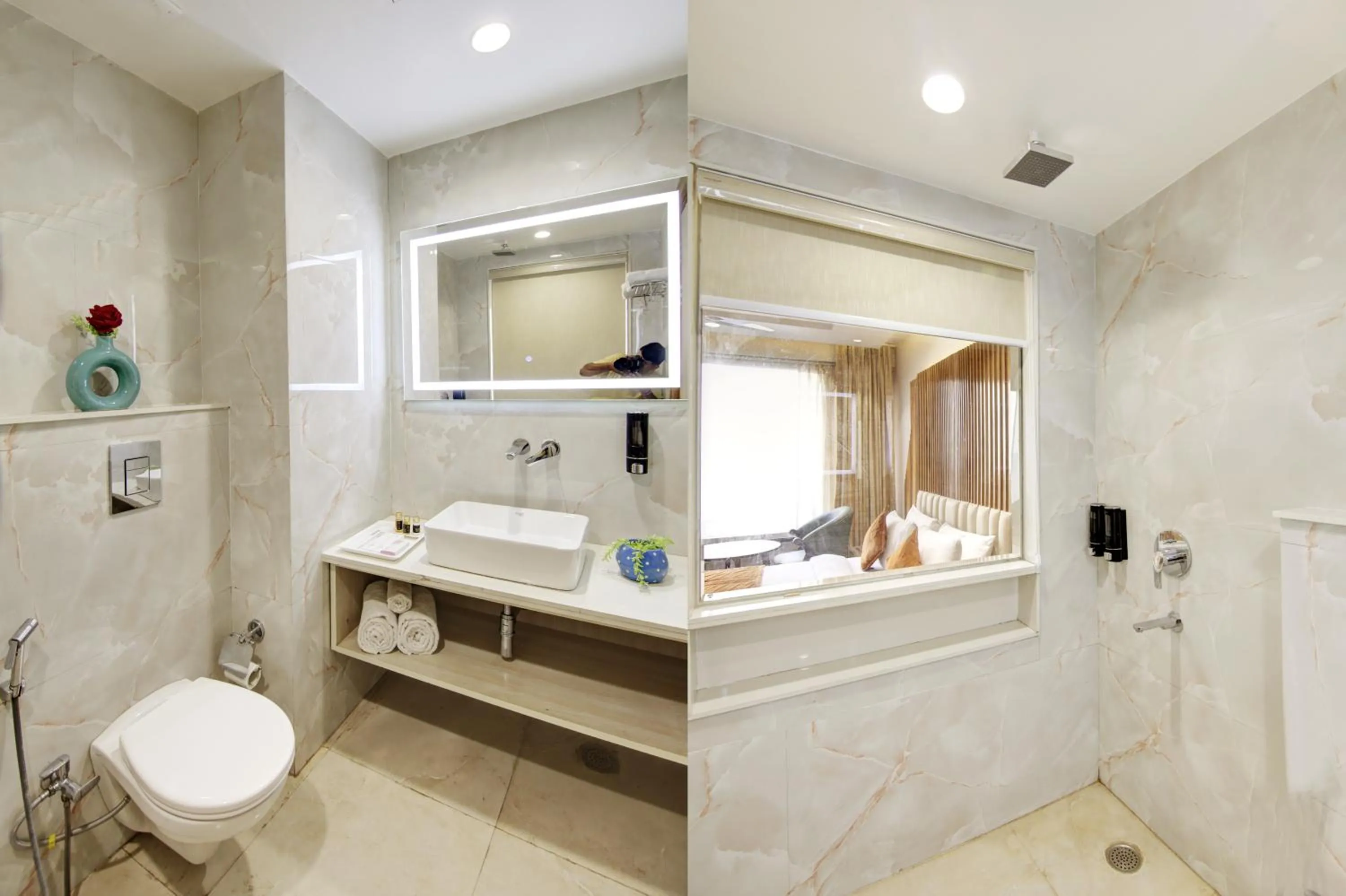 Bathroom in Hotel Krishna Plaza Just Near New Delhi Station And Connaught Place By M S Hospitality