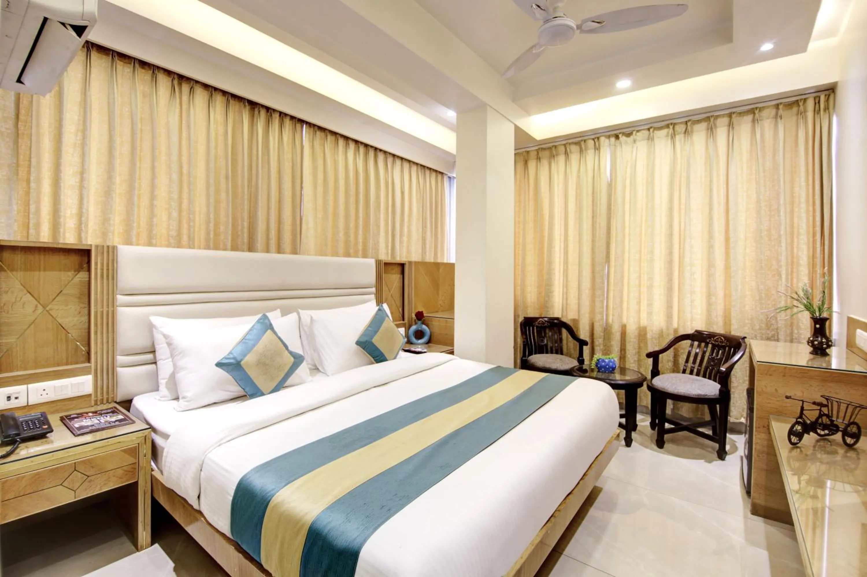 Bedroom, Bed in Hotel Krishna Plaza Just Near New Delhi Station And Connaught Place By M S Hospitality