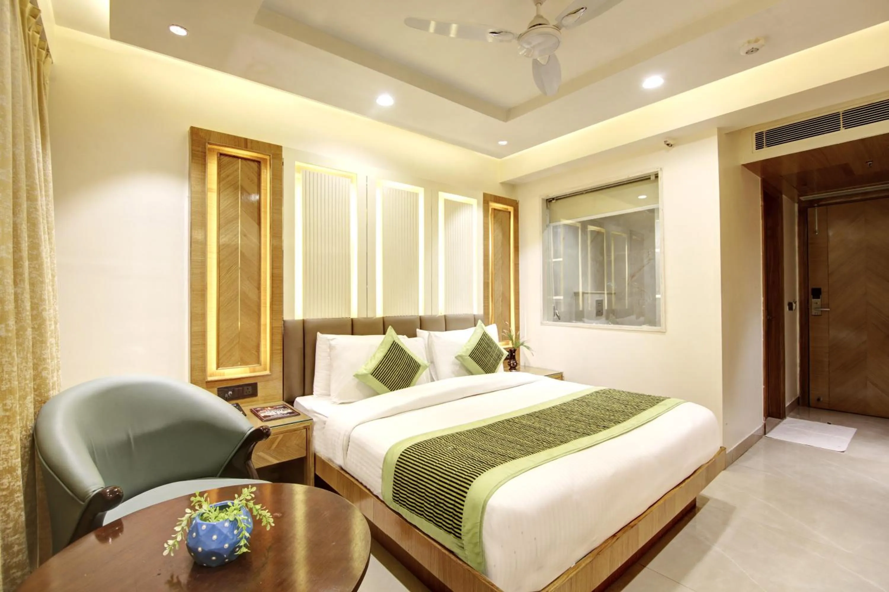 Bedroom, Bed in Hotel Krishna Plaza Just Near New Delhi Station And Connaught Place By M S Hospitality
