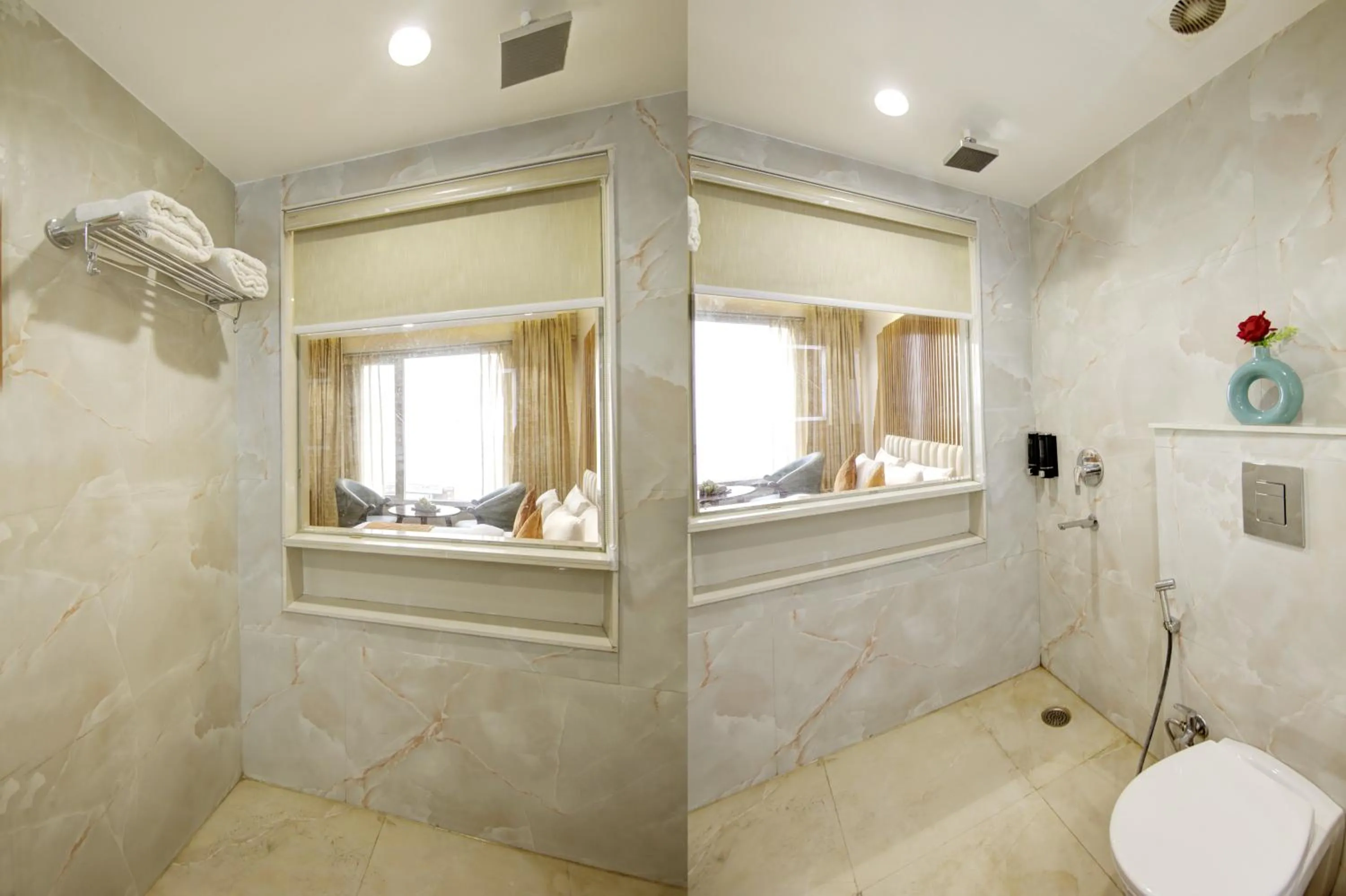 Bathroom in Hotel Krishna Plaza Just Near New Delhi Station And Connaught Place By M S Hospitality