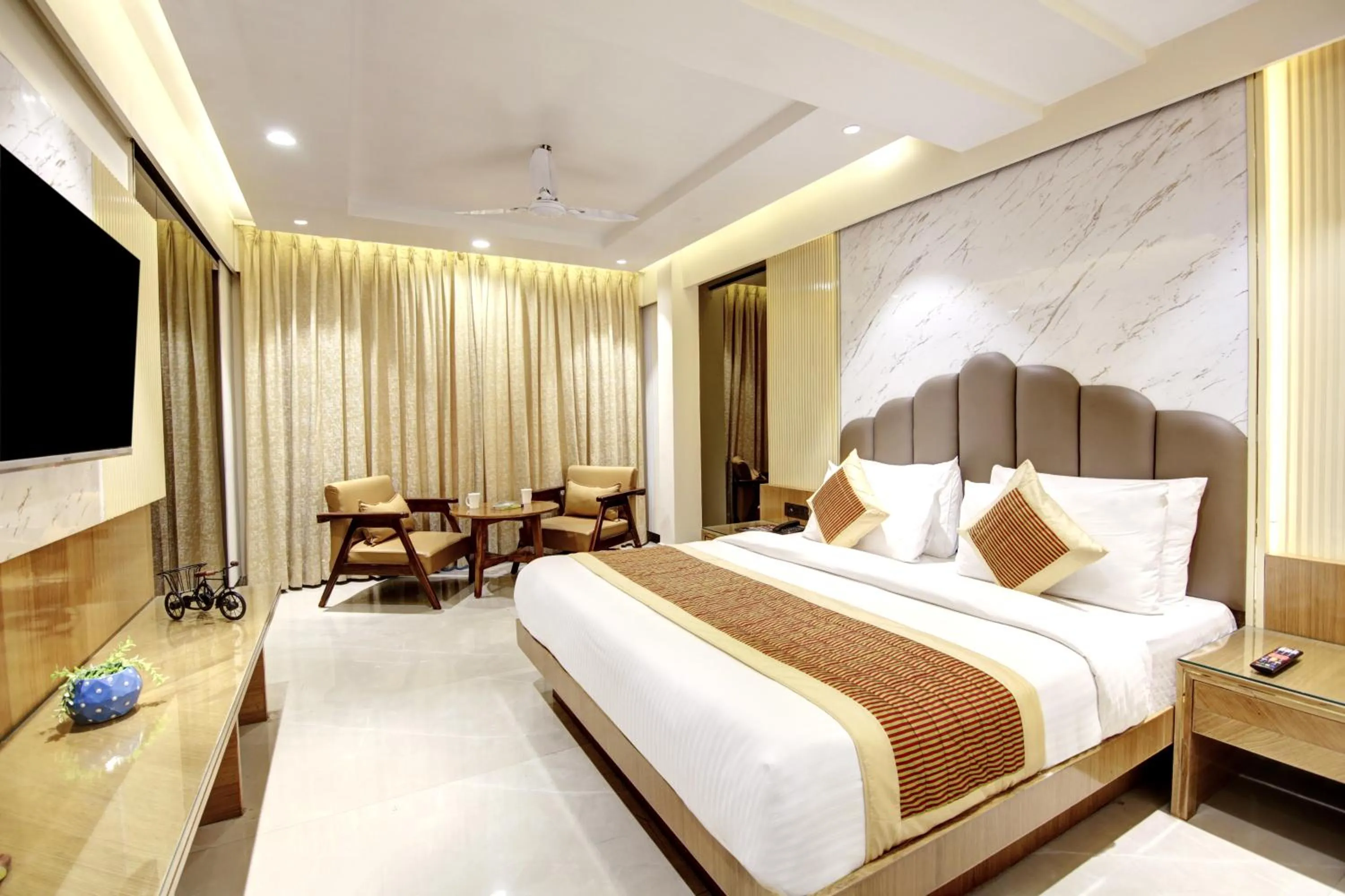 Bedroom, Bed in Hotel Krishna Plaza Just Near New Delhi Station And Connaught Place By M S Hospitality