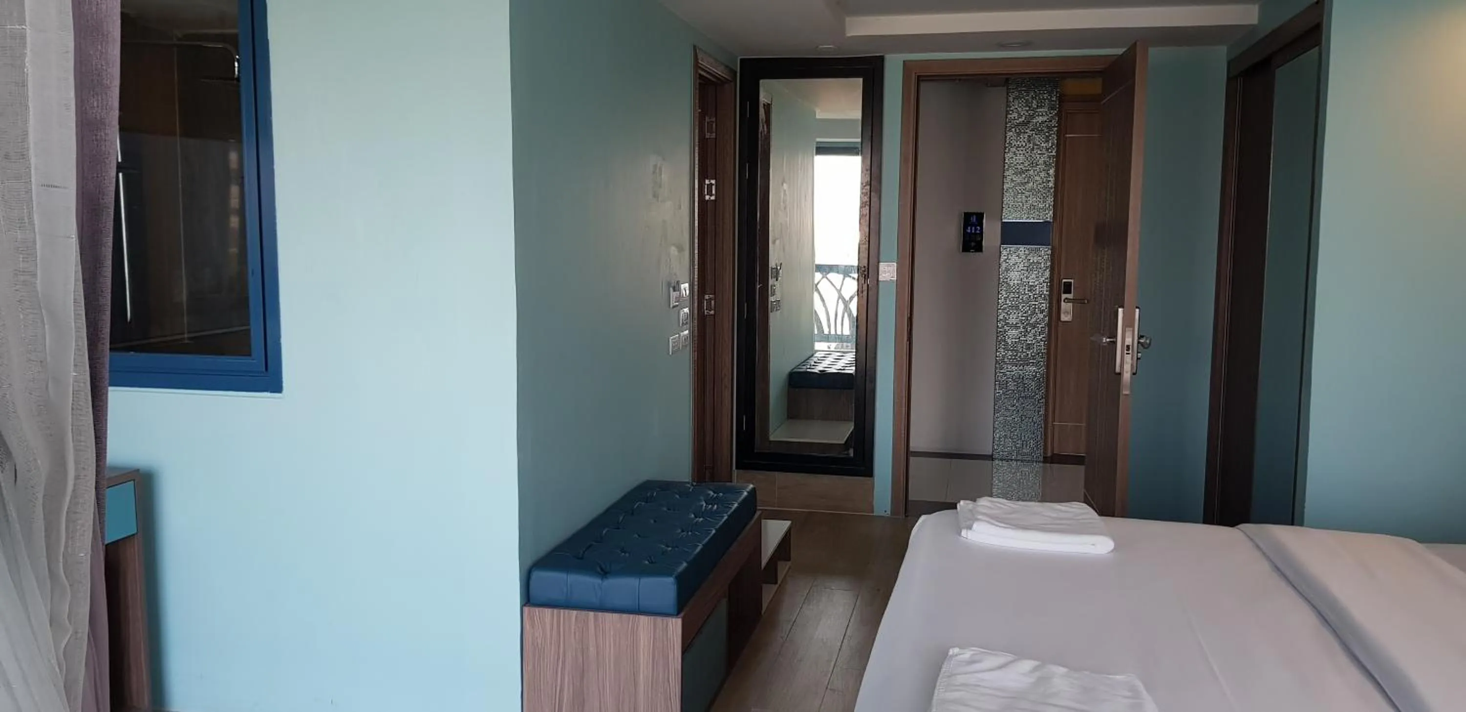 Bed in BlueTel Re'sidencE Bangkok IMPACT บลูเทล เรซิดองส์ กรุงเทพ อิมแพค