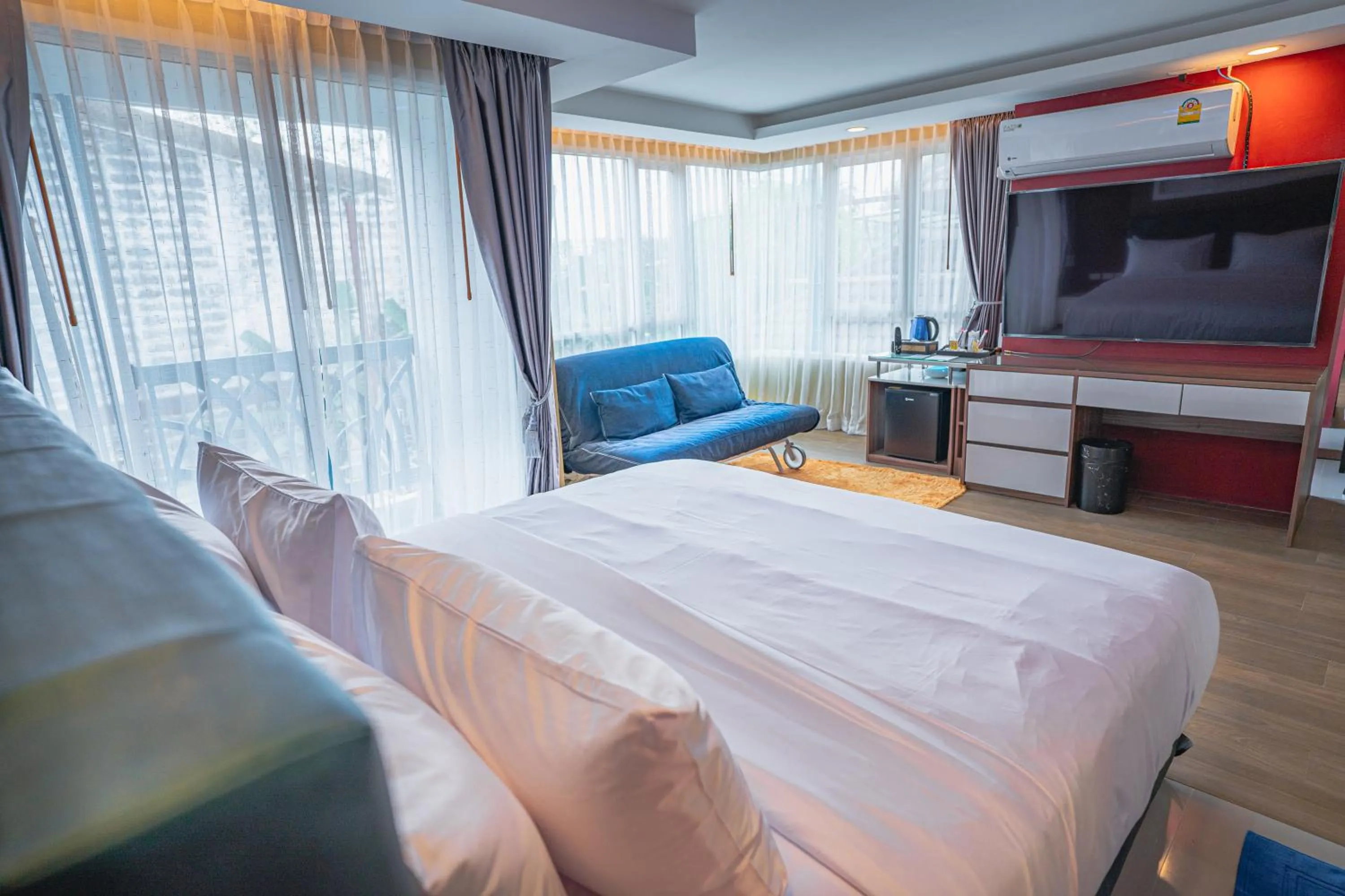 Bed in BlueTel Re'sidencE Bangkok IMPACT บลูเทล เรซิดองส์ กรุงเทพ อิมแพค