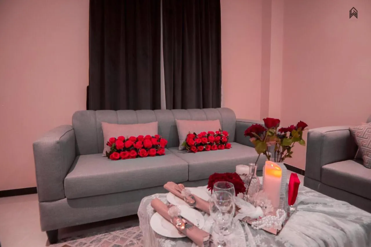 Seating area in Loluat Al Matar Furnished Units