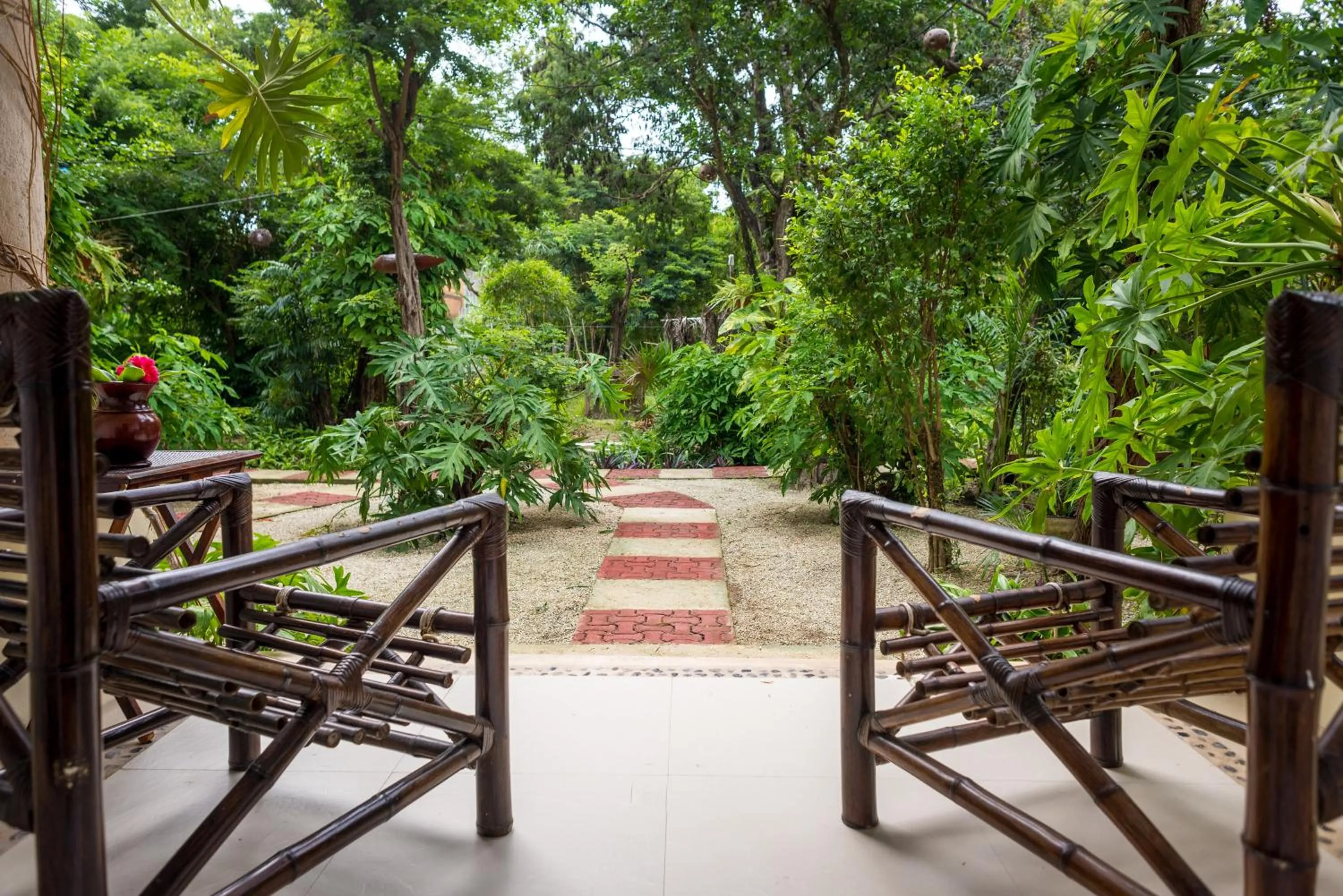 Inner courtyard view in Villas El Encanto Cozumel