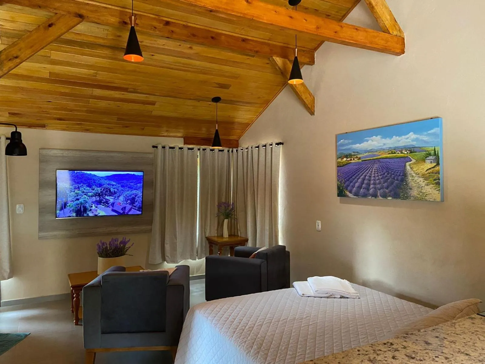 TV and multimedia, Bed in Pousada Maibe Amanhecer na Serra