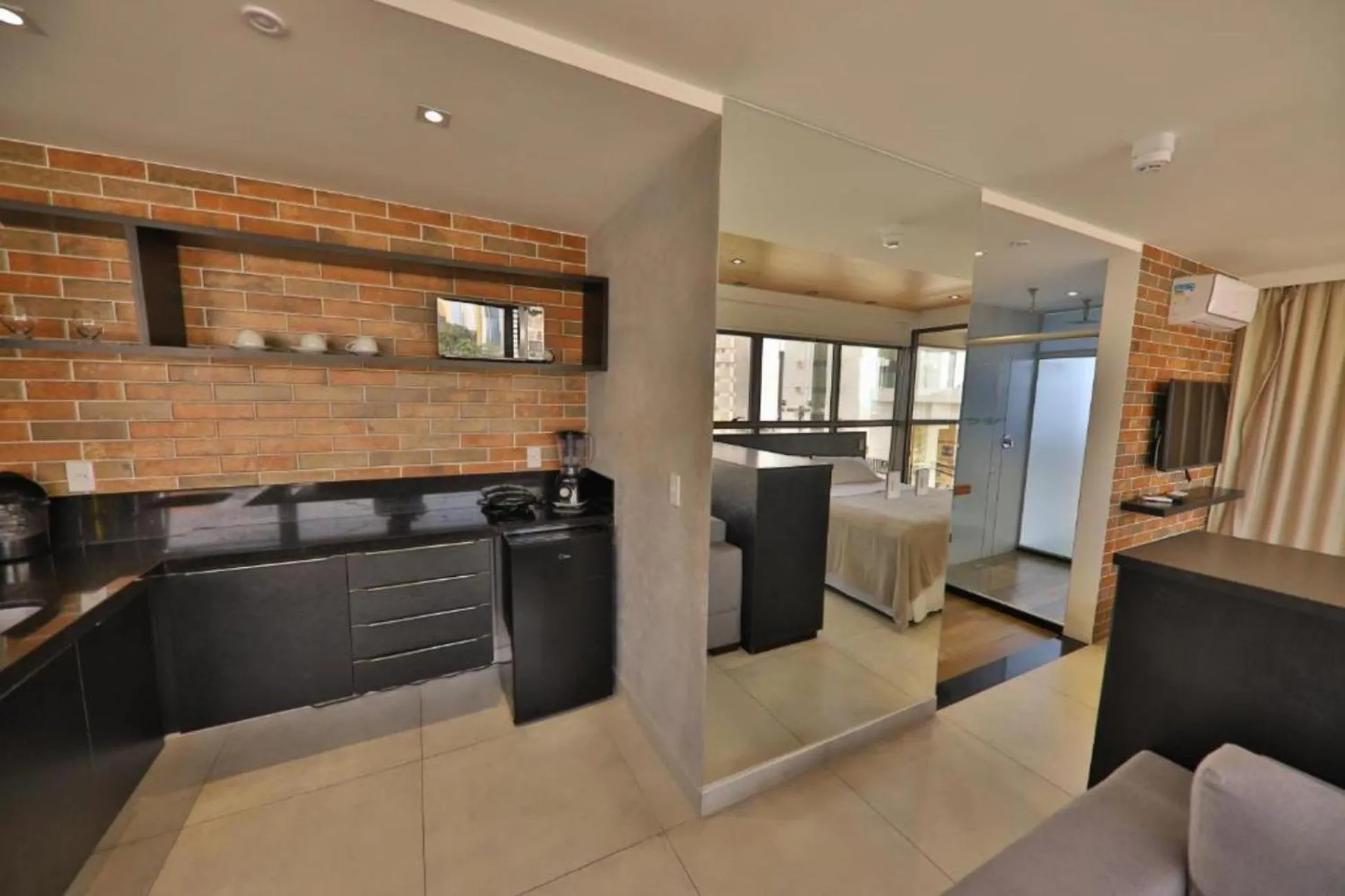 Kitchen or kitchenette in Reserva Madero Loft Natal Hotel