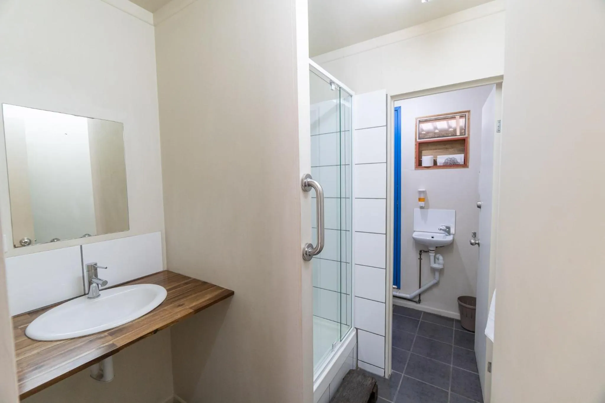 Bathroom in Woolshed Eco Lodge