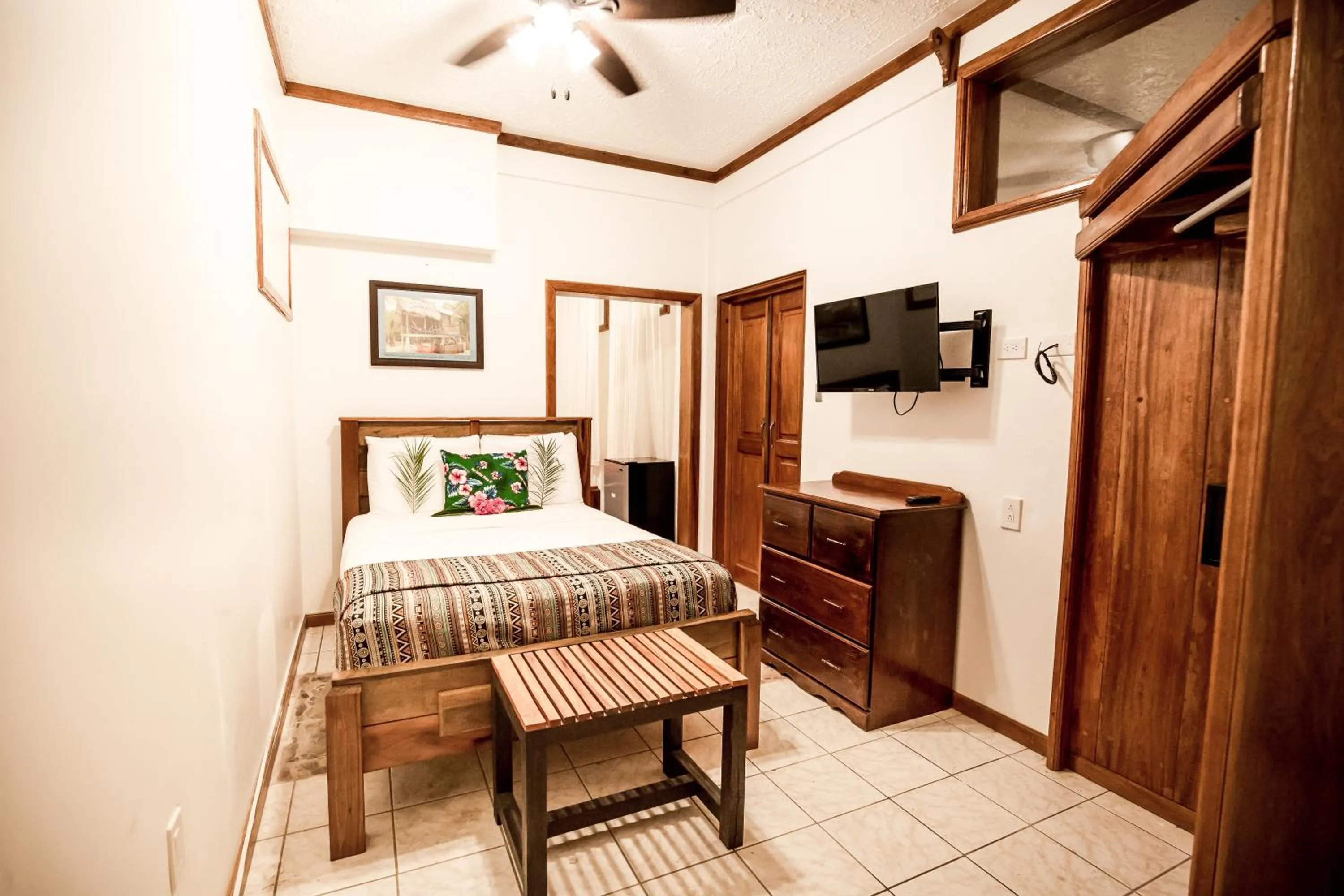 Bed in Falling Leaves Lodge