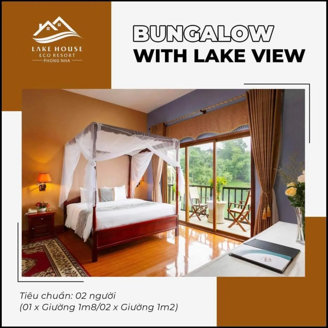 Bed in Phong Nha Lake House Resort