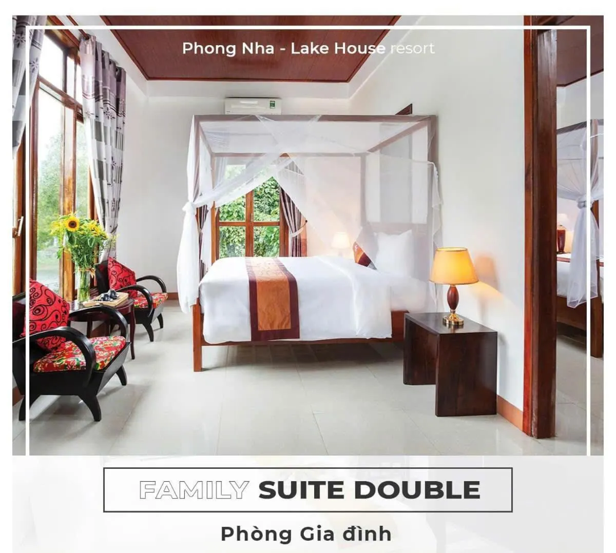 Bed in Phong Nha Lake House Resort