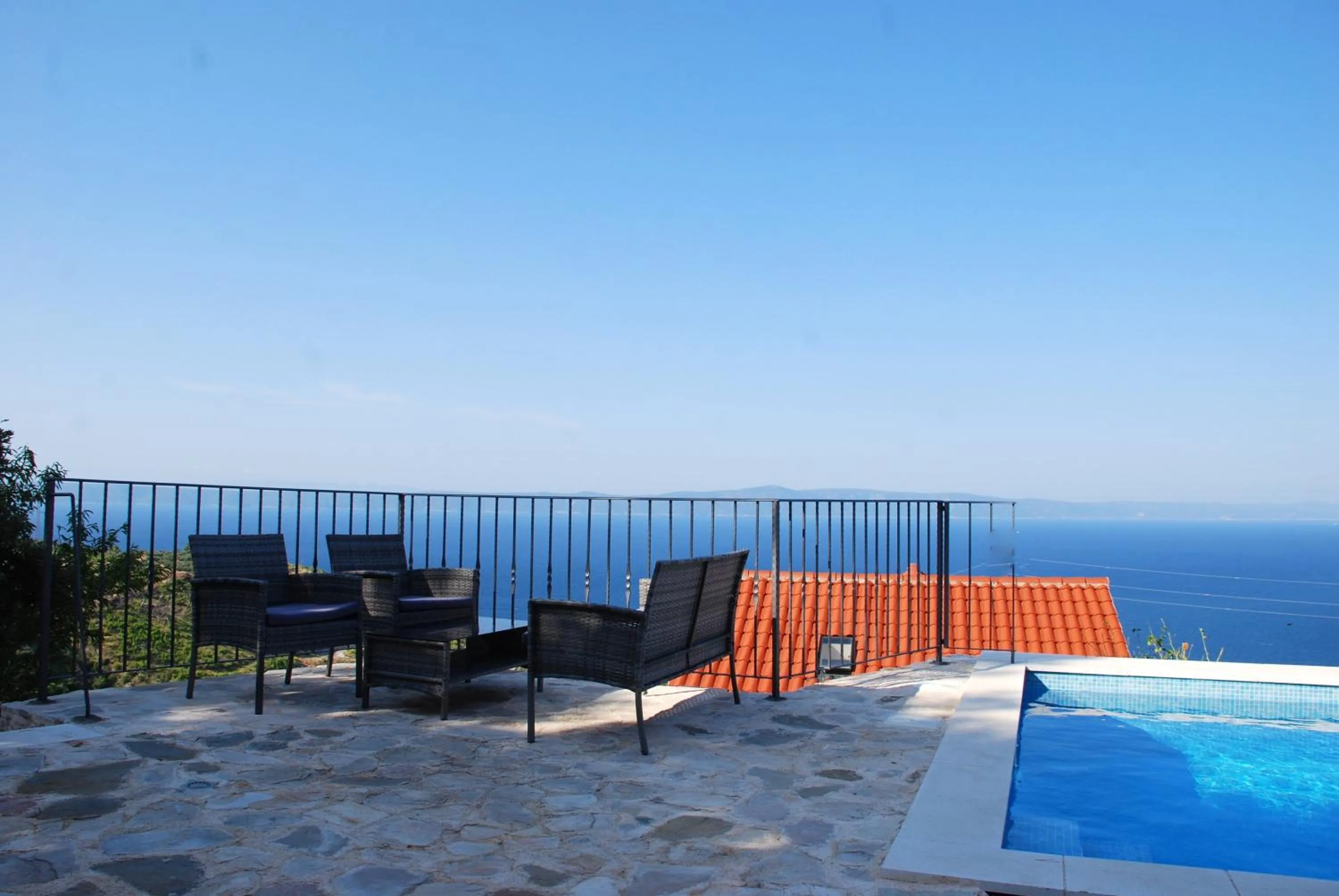 Pool view in Elegant villa in Podgora with private pool and sea view