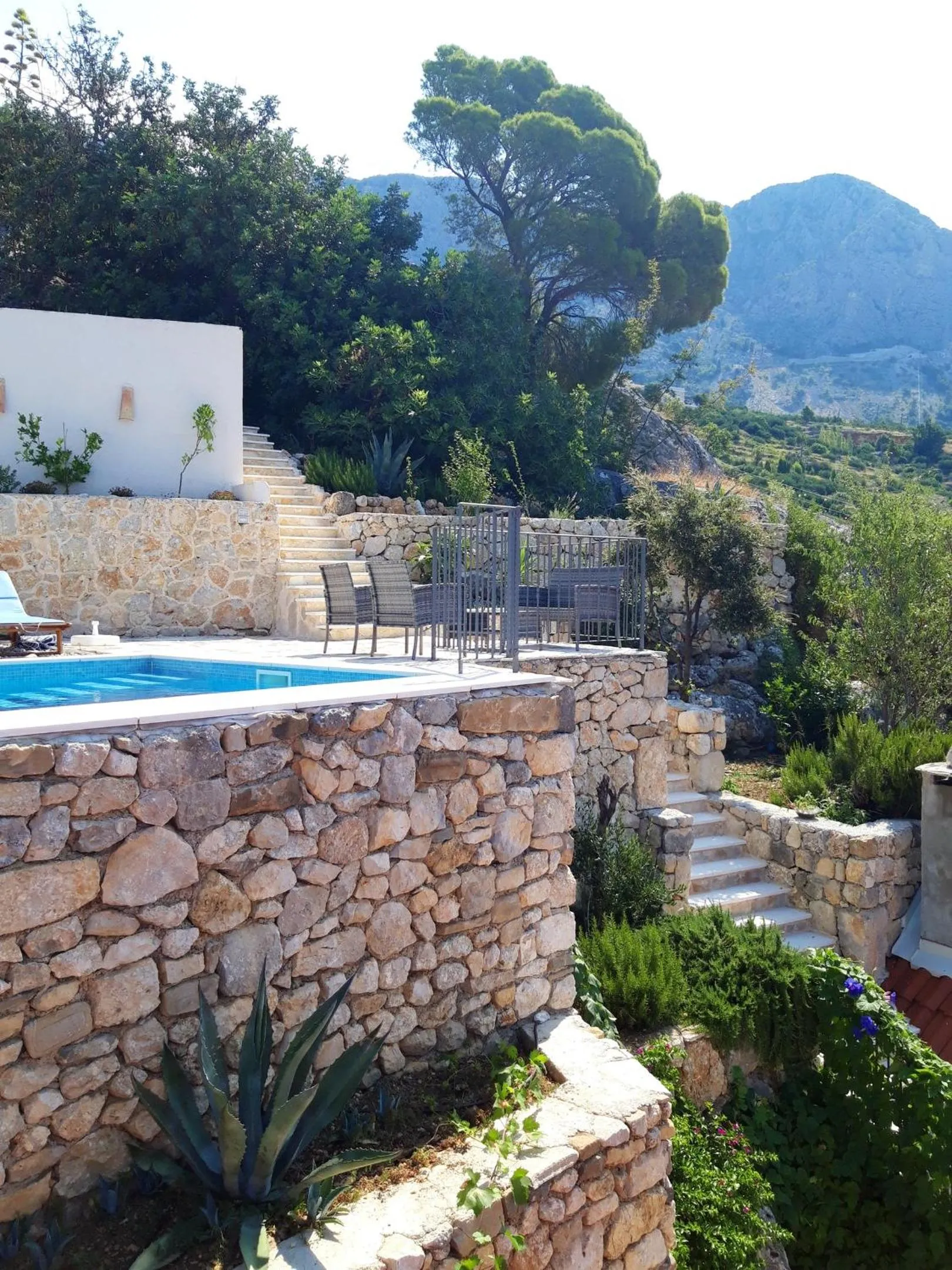 Balcony/Terrace in Elegant villa in Podgora with private pool and sea view