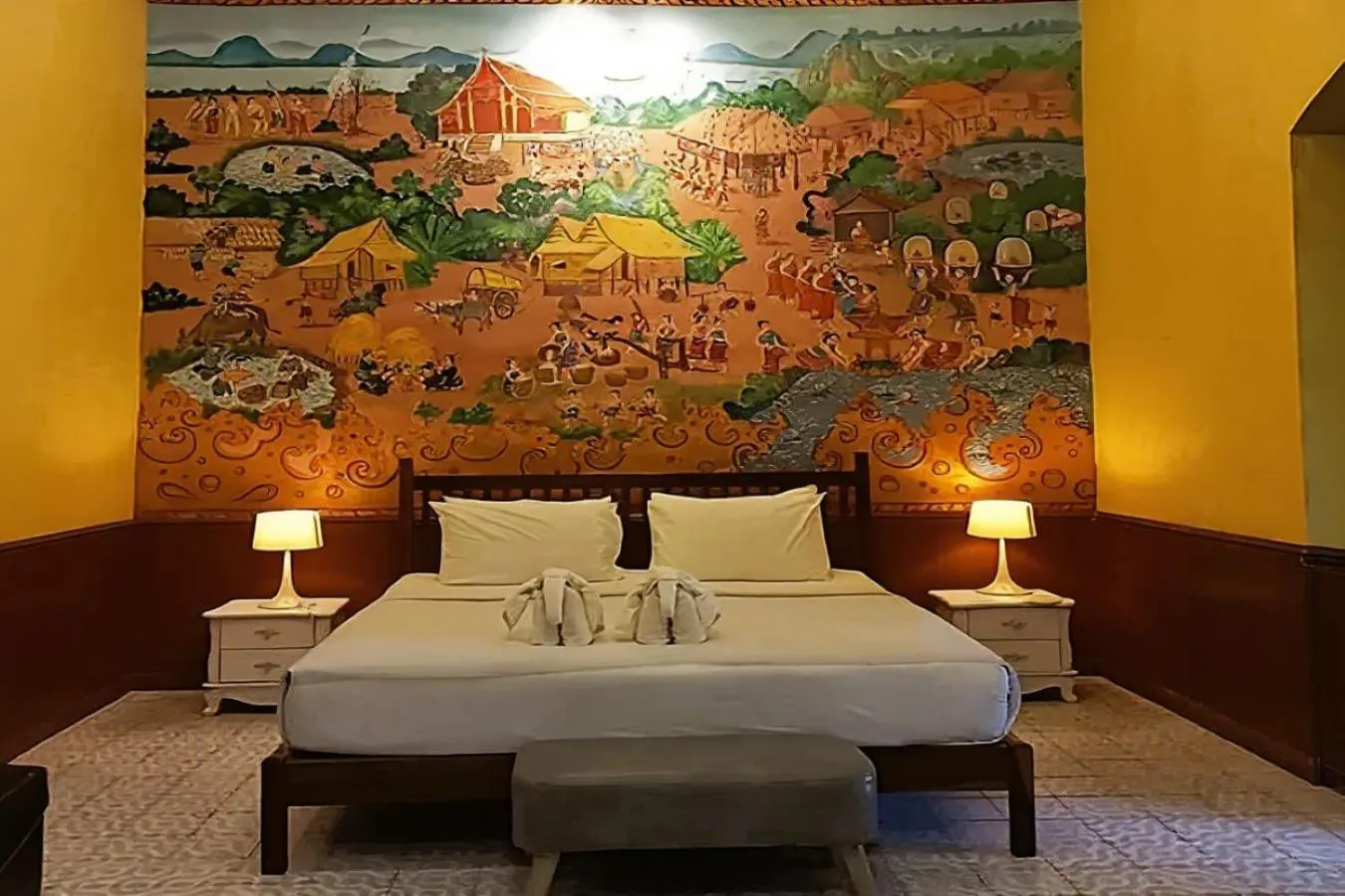 Bed in Sala Done Khone Hotel