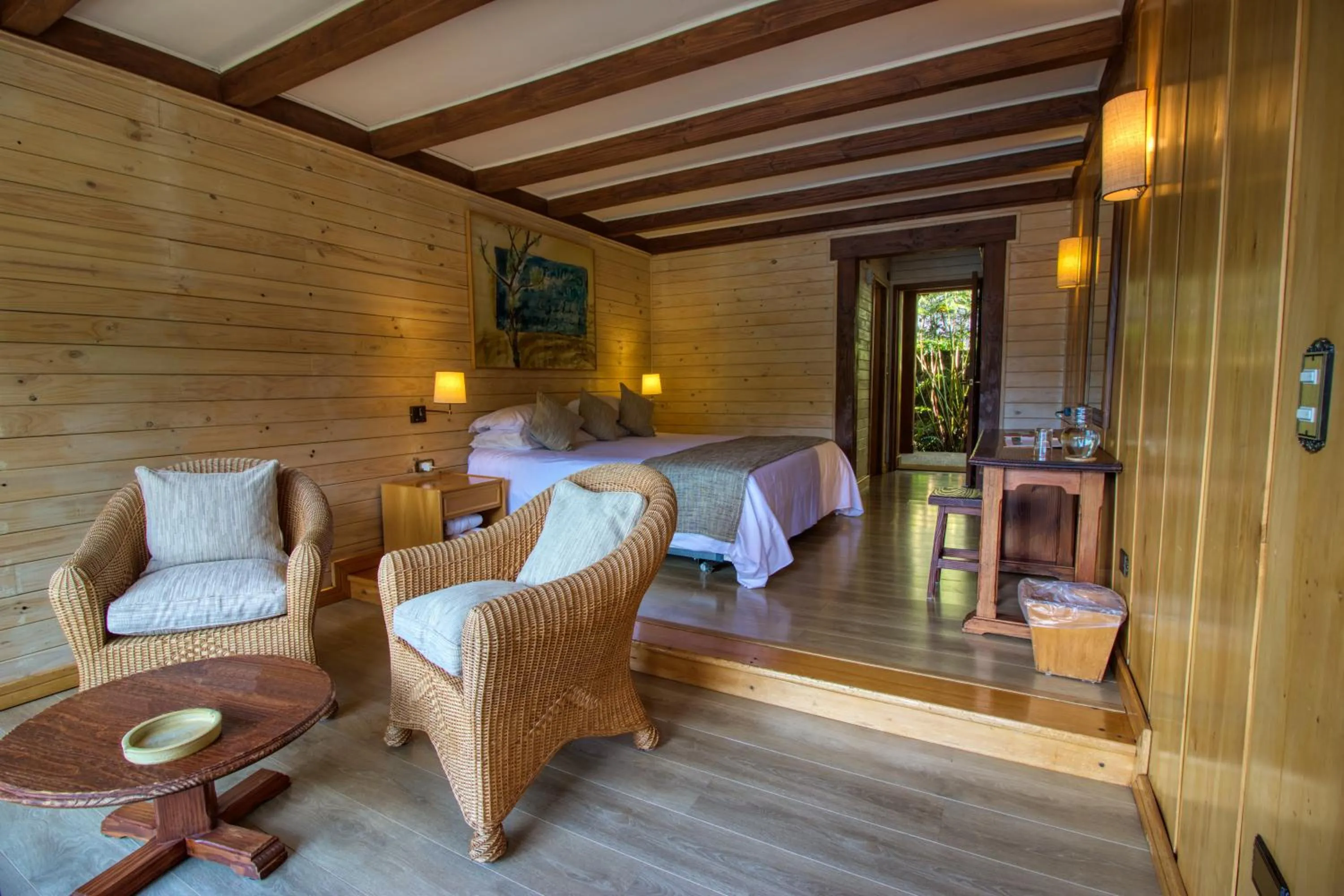 Bed in Puyuhuapi Lodge & Spa