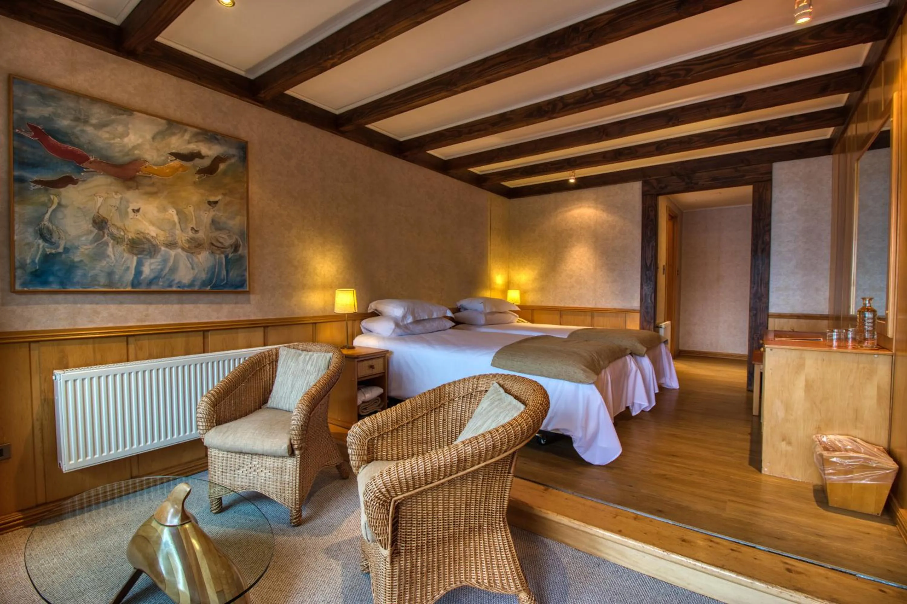 Bed in Puyuhuapi Lodge & Spa