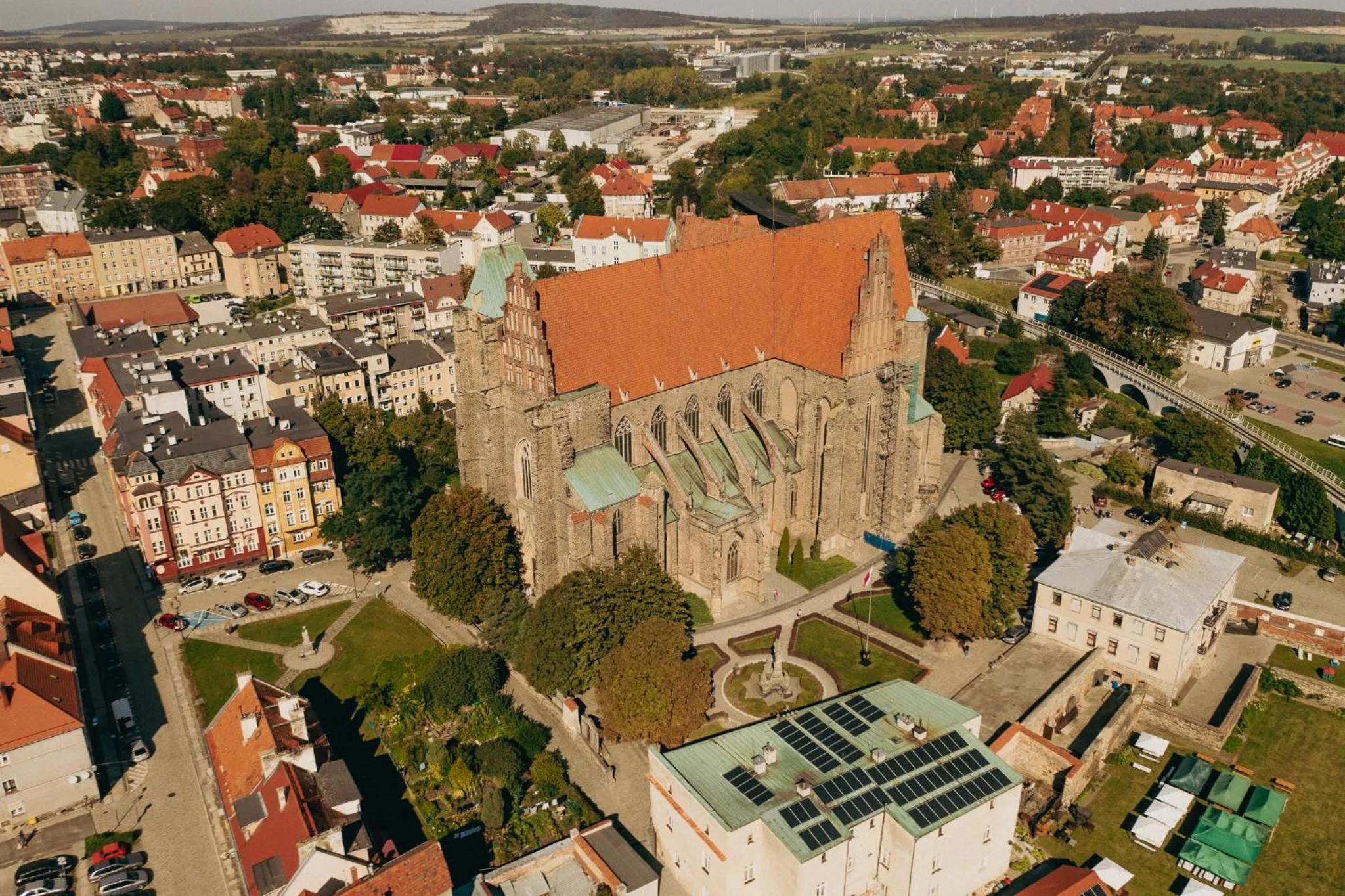 Bird's eye view in Great Polonia Strzegom City Center