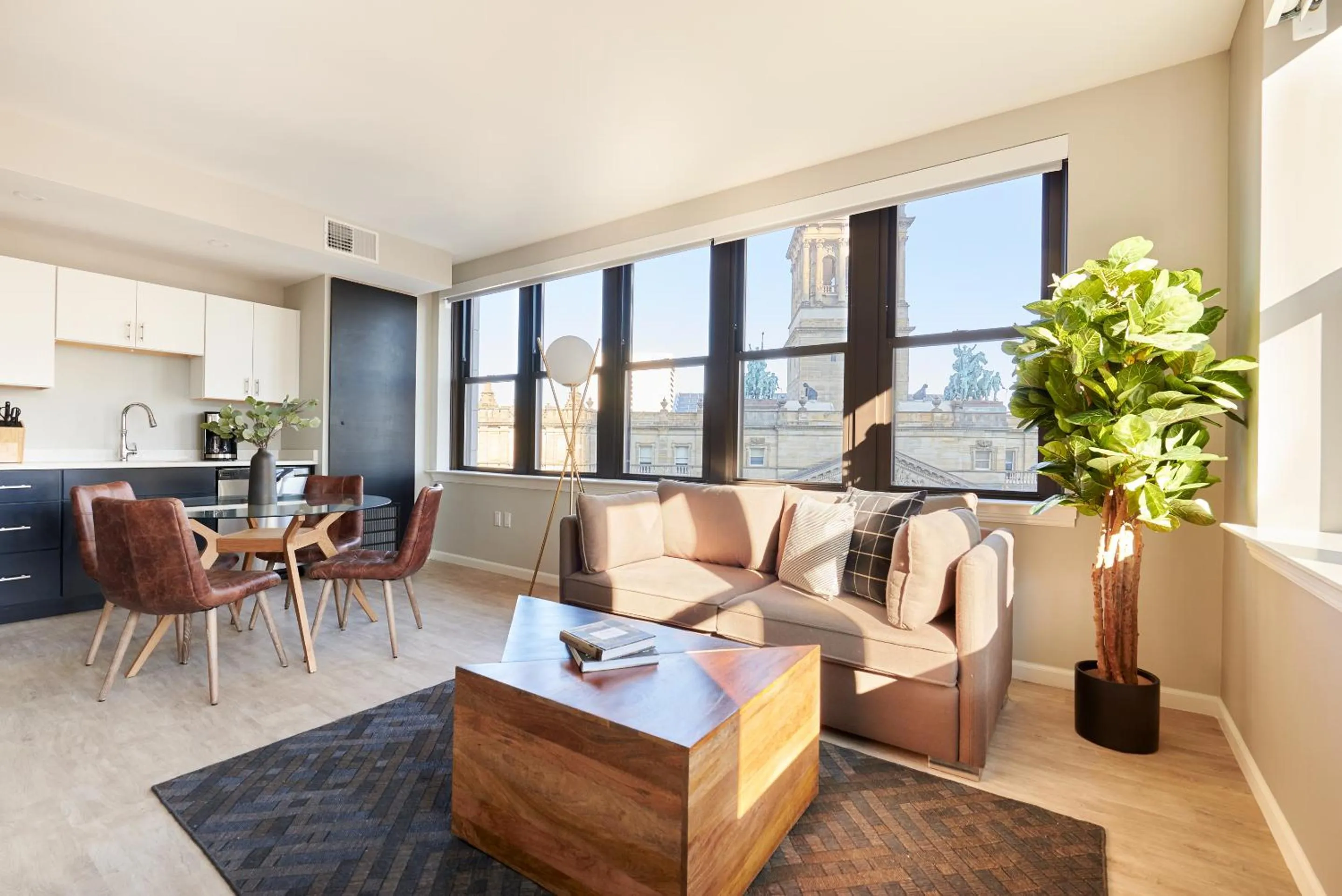 Living room in Kasa Cadillac Square Detroit