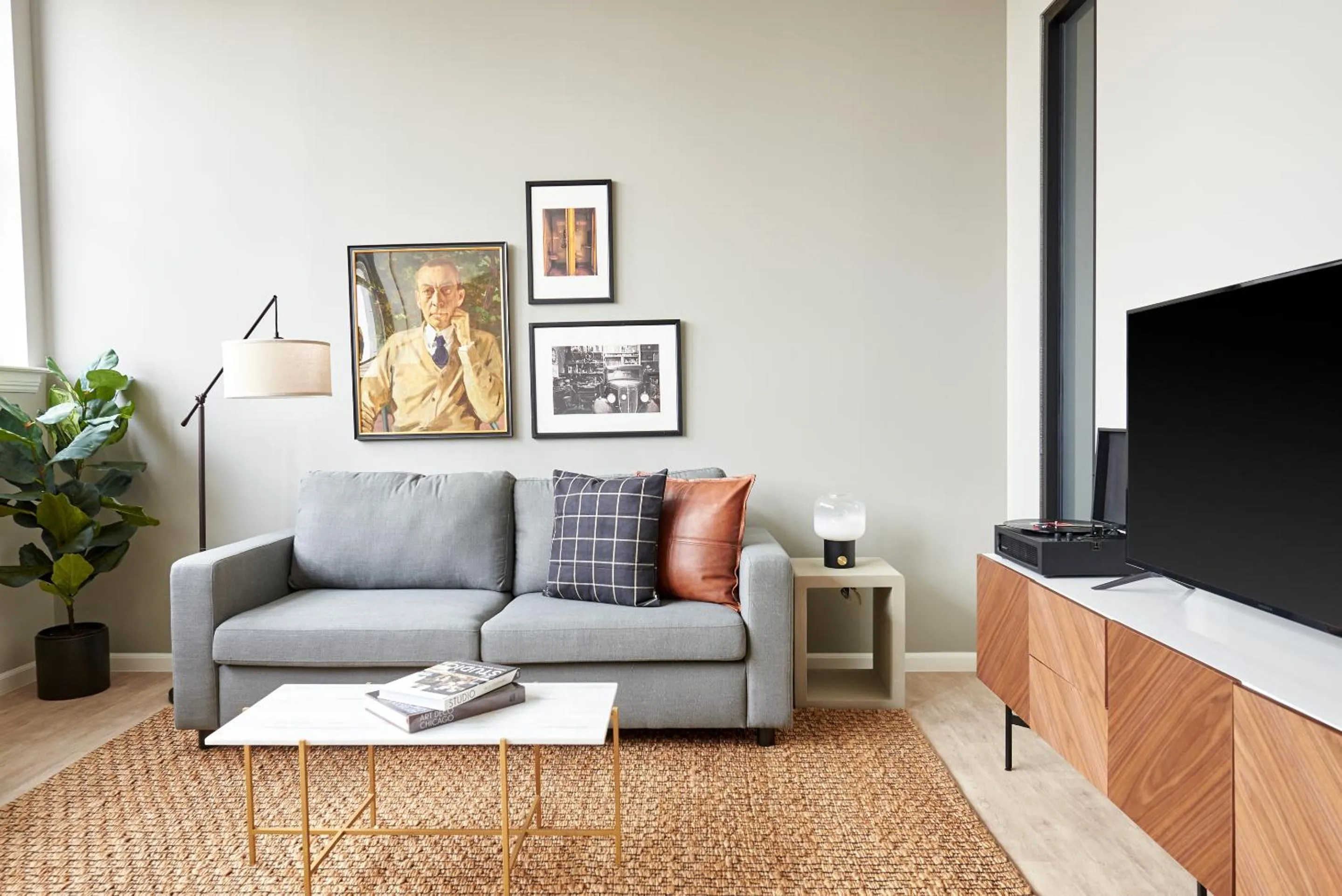 Living room in Kasa Cadillac Square Detroit