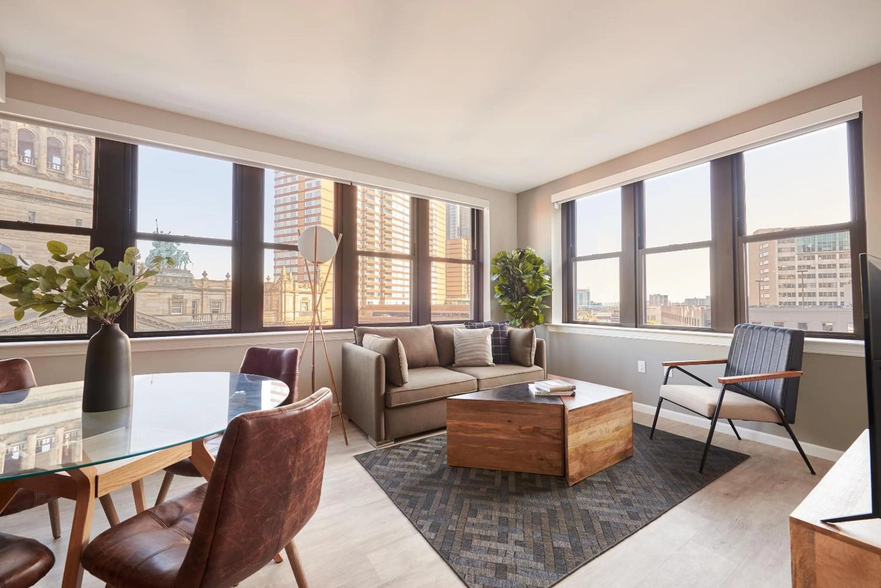 Living room in Kasa Cadillac Square Detroit