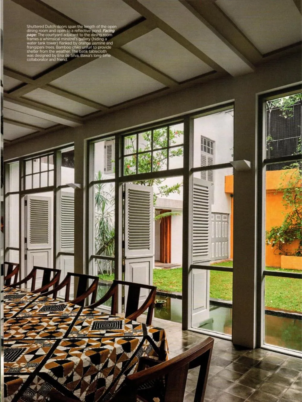Dining area in De Saram House by Geoffrey Bawa