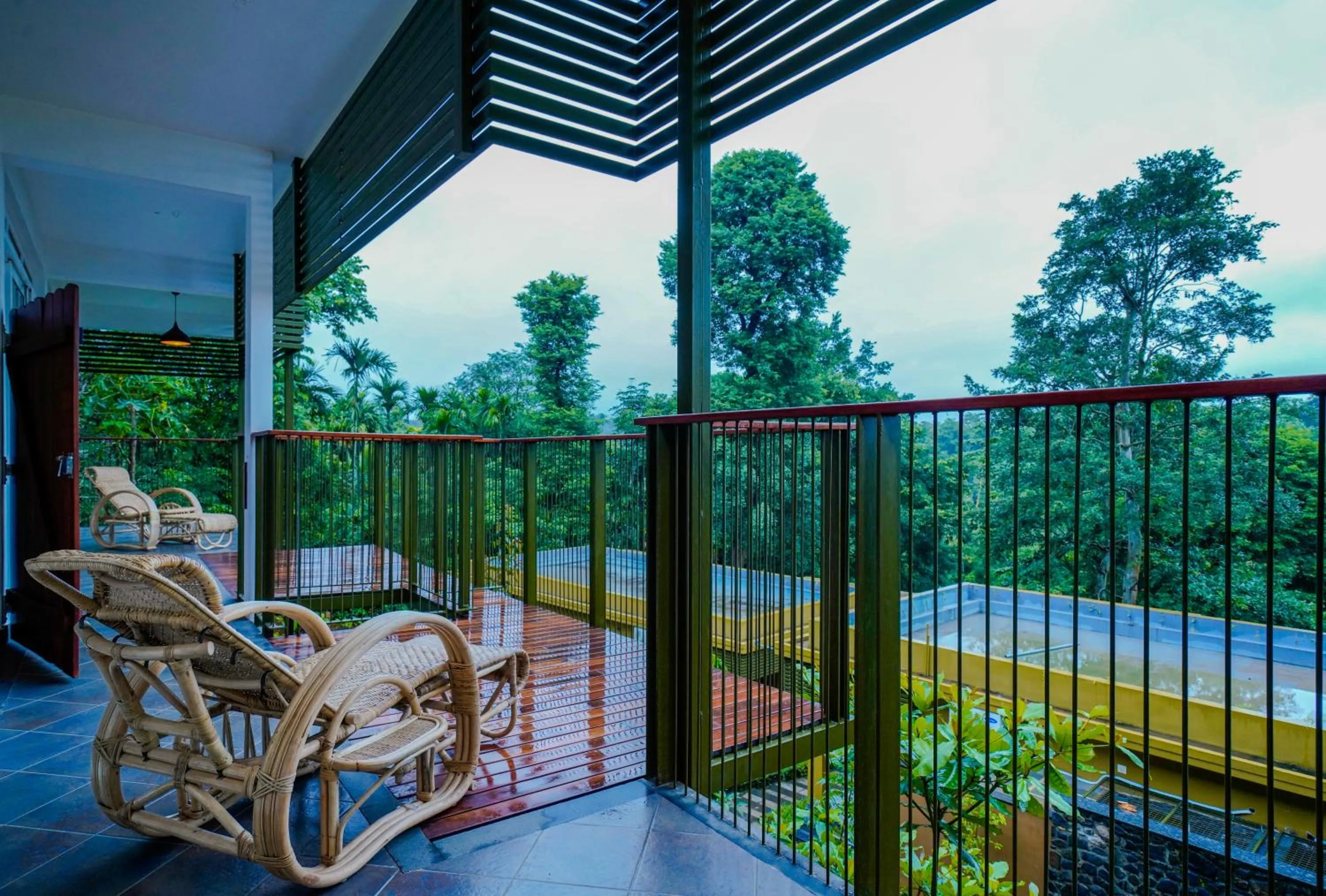 Balcony/Terrace in Kuruva Island Resort And Spa - By KABINI BREEZE