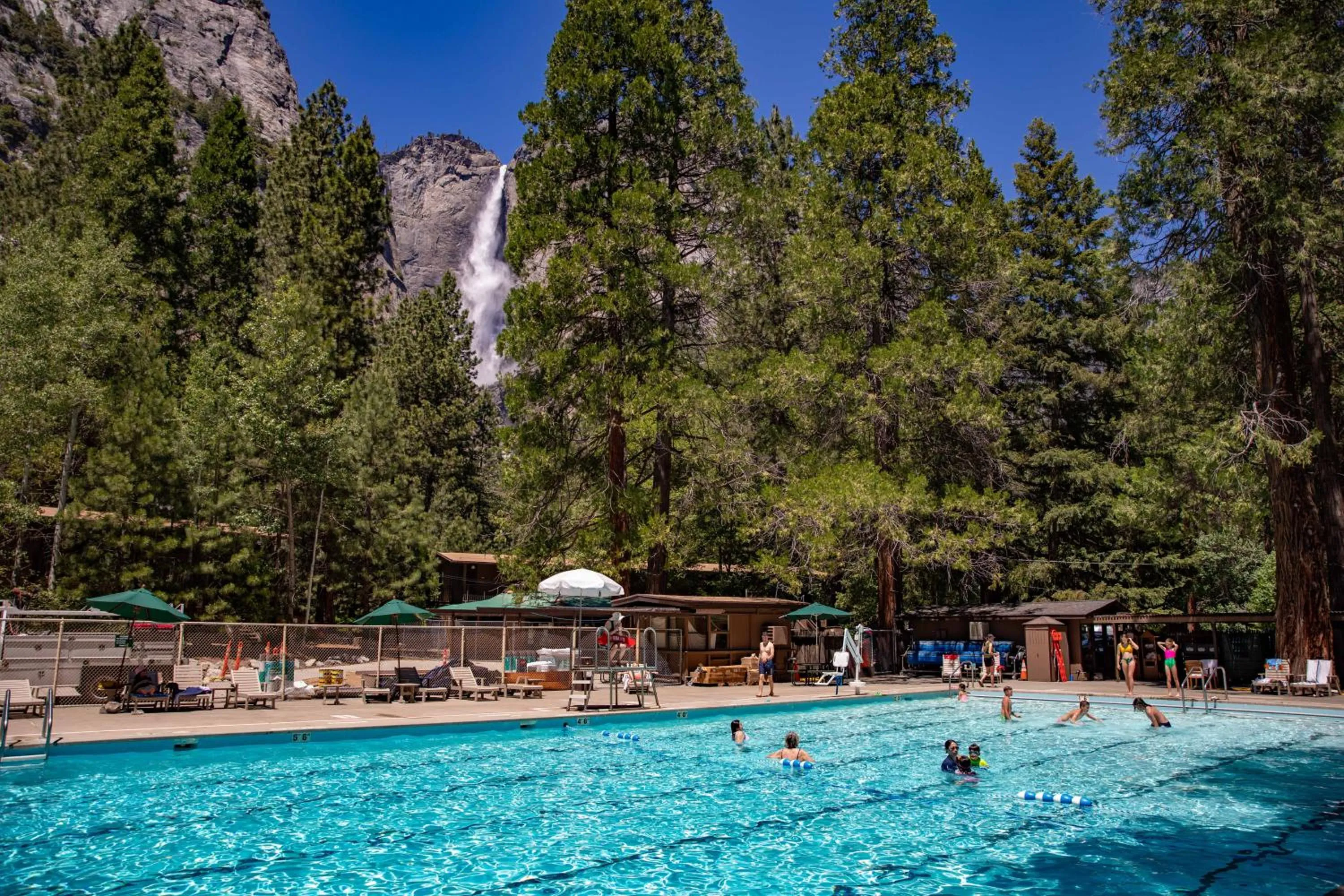 Swimming pool in Yosemite Valley Lodge